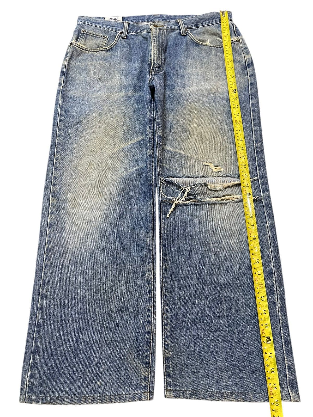 Edwin Vintage 90s Edwin 404 Mud Wash Distressed Style Baggy Jeans Size US 36 / EU 52 - 13 Thumbnail