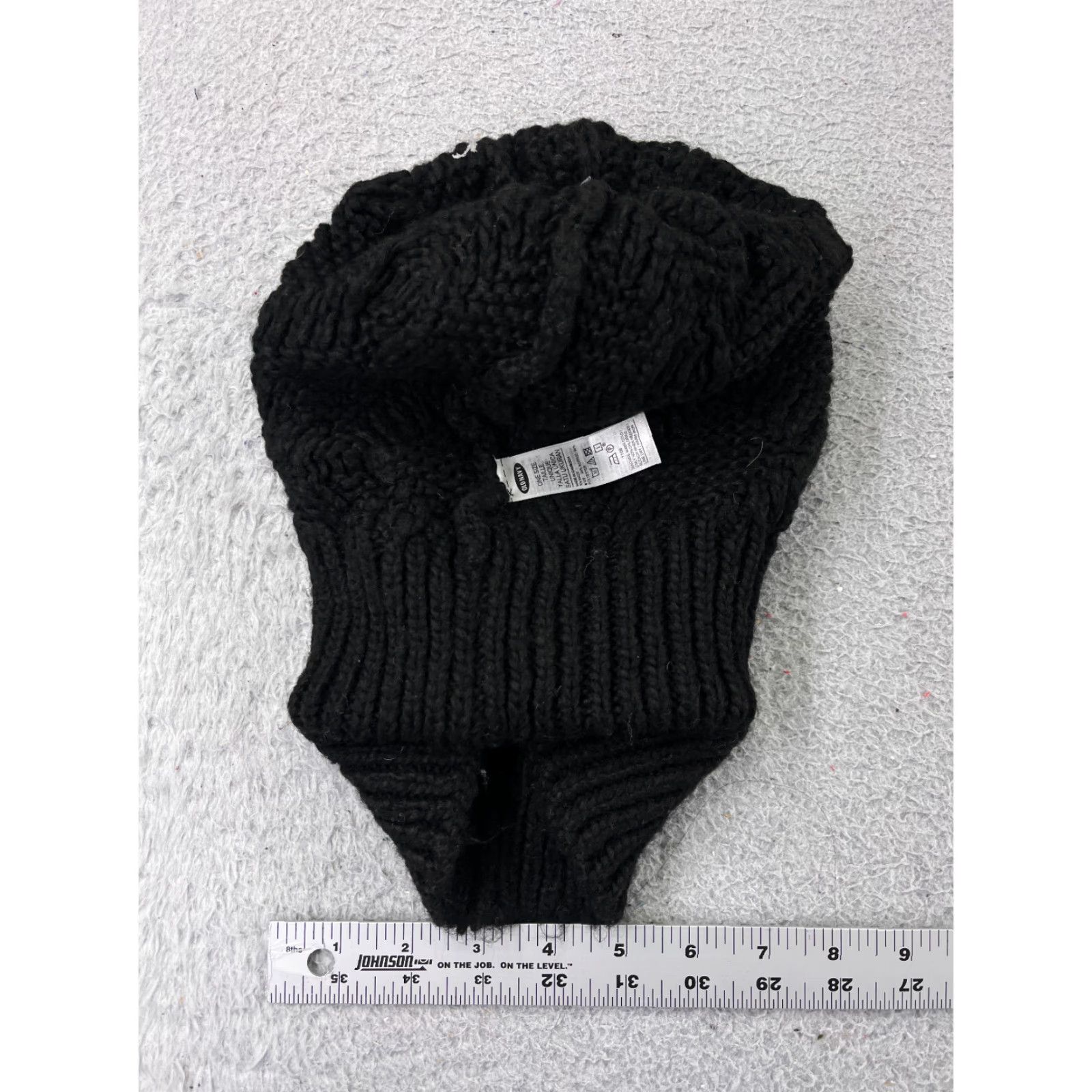 Old Navy Old Navy Beanie Womens One Size Black Knit Acrylic Polyester Blend Pom Toque Size ONE SIZE - 4 Thumbnail