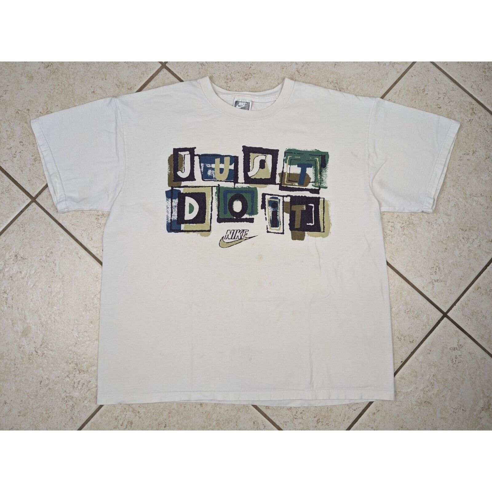 Nike Vtg Nike Just Do It Spell Out White T Shirt L USA Tag 1990's Size US L / EU 52-54 / 3 - 1 Thumbnail