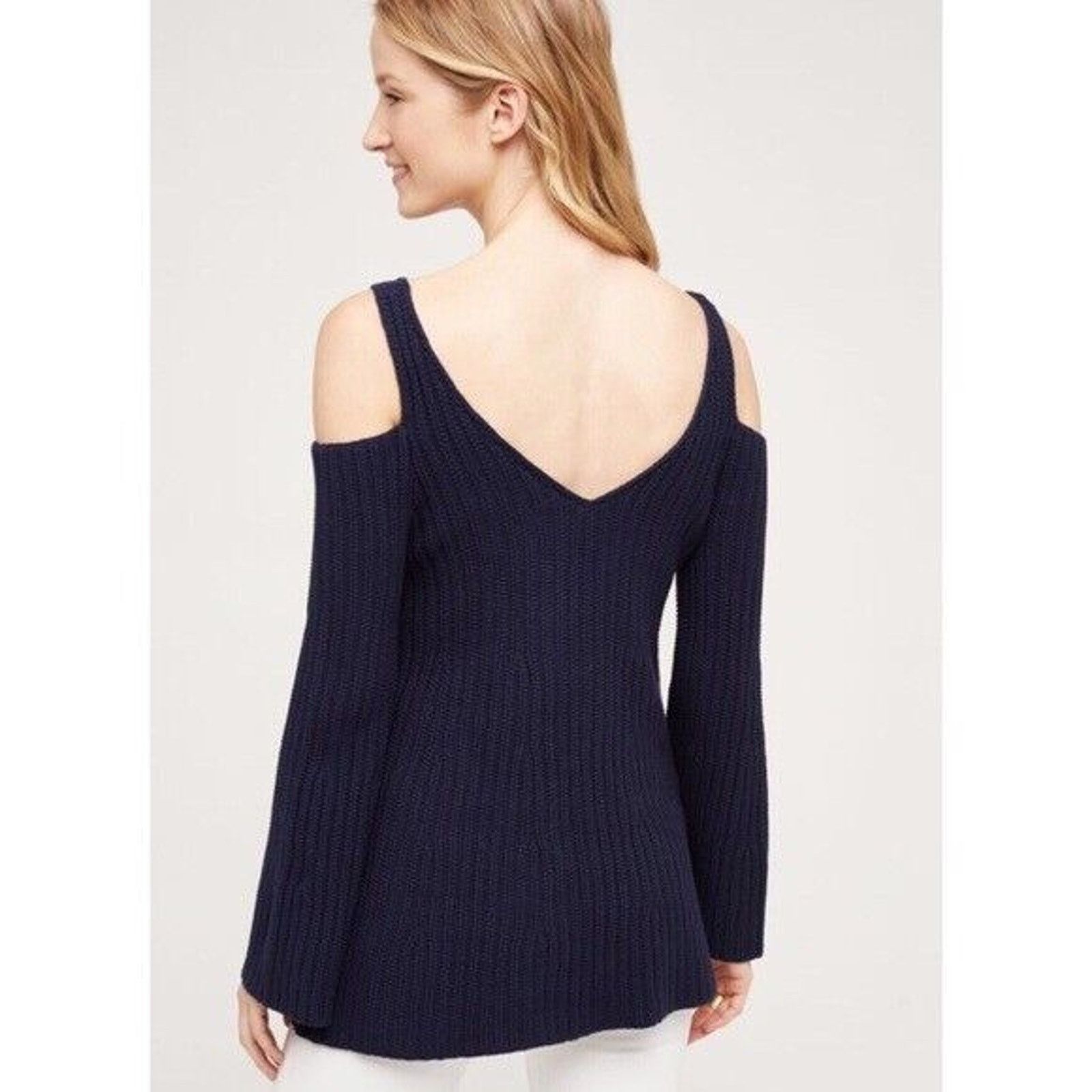 Anthropologie New Anthropologie Knitted Knotted Open Shoulder Sweater Size S / US 4 / IT 40 - 3 Thumbnail