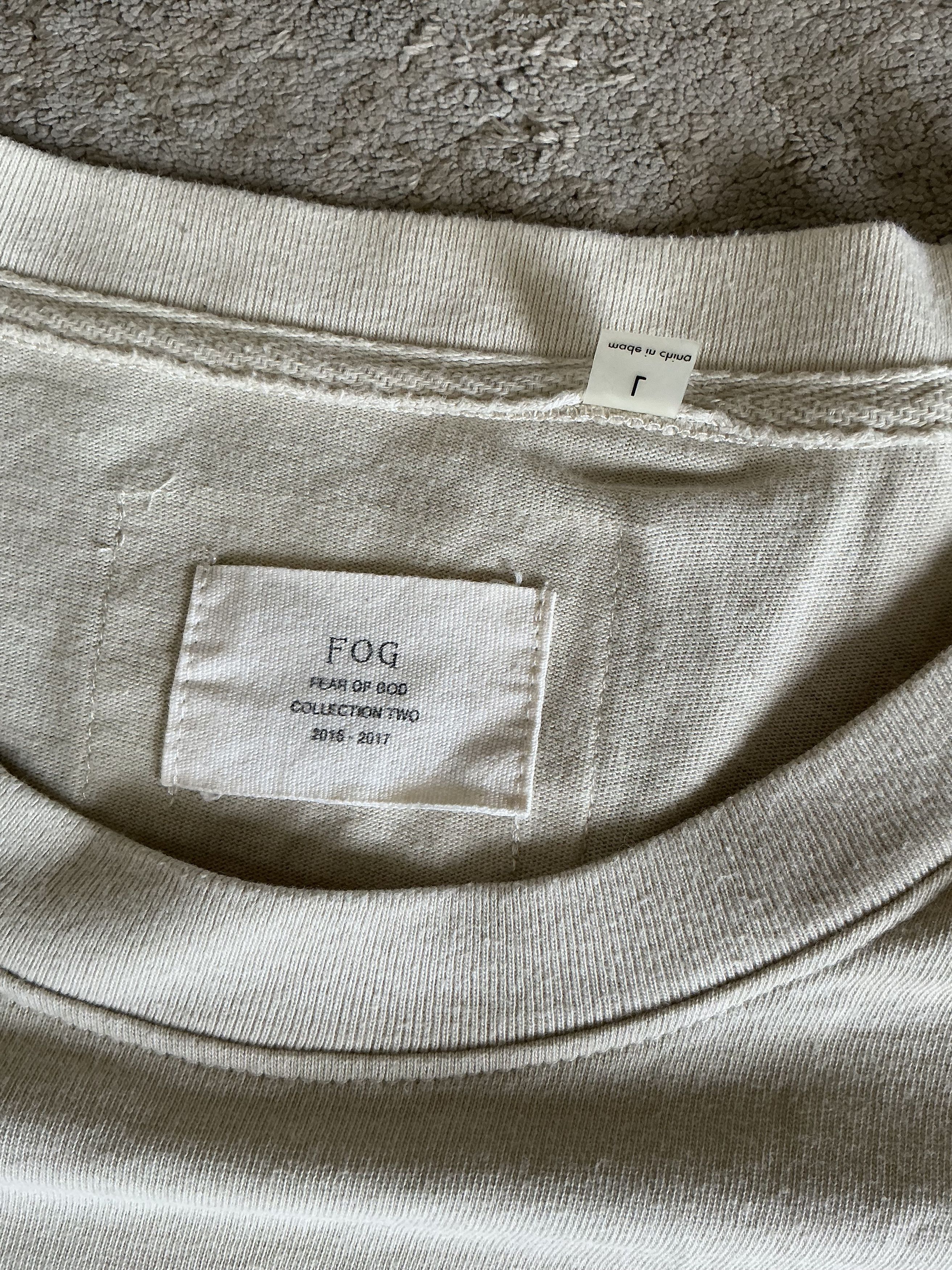 Fear of God Fog Fear of God collection two 2016-2017 cream T-shirt Size US L / EU 52-54 / 3 - 3 Thumbnail
