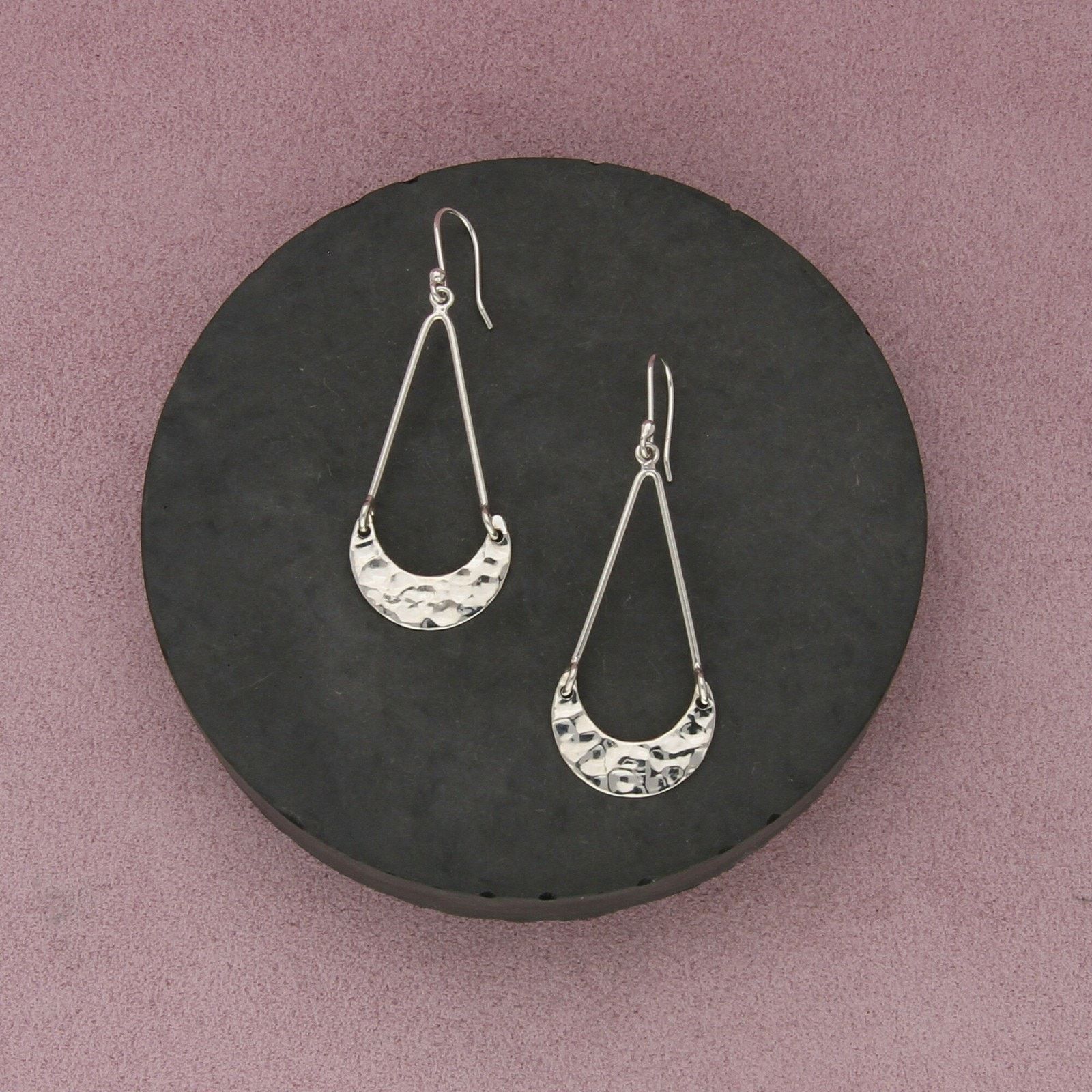 Mexicana mexico sterling silver hammered crescent dangle earrings Size ONE SIZE - 1 Thumbnail