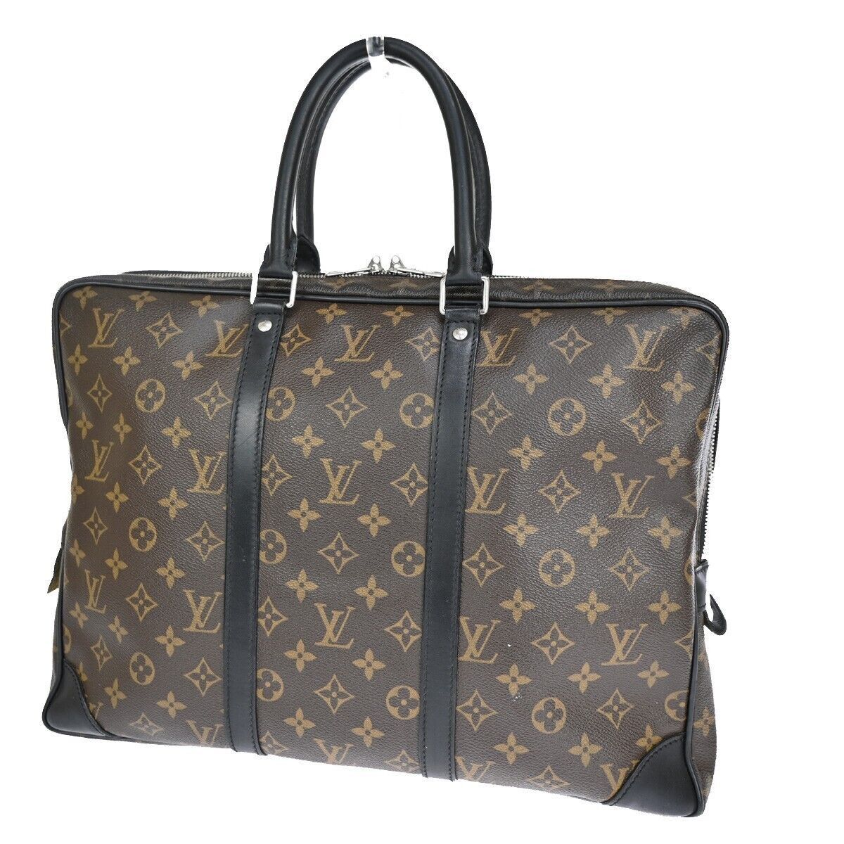 image of Louis Vuitton Porte Documents Voyage Handbag in Brown, Men's