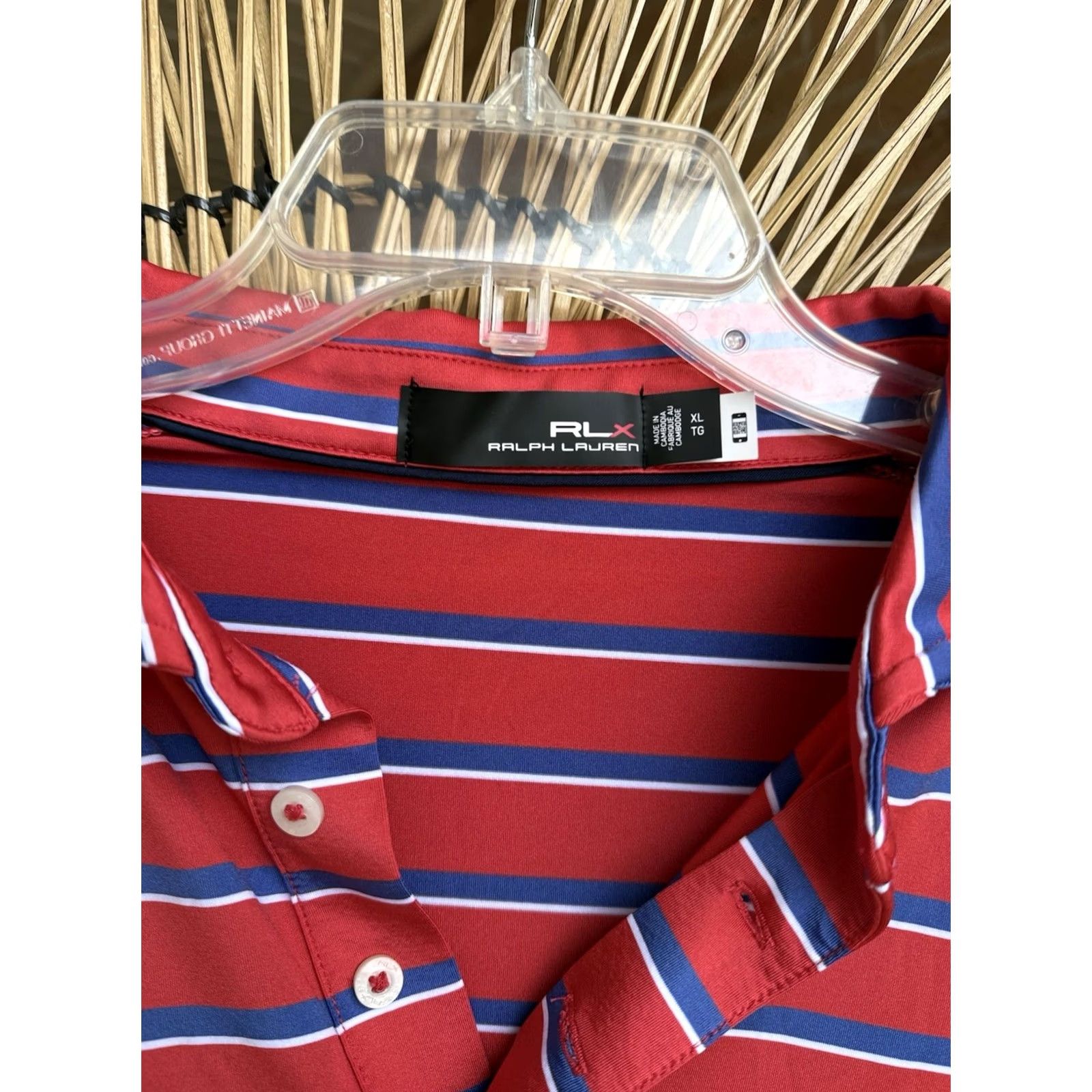 RLX Ralph Lauren RLX Ralph Lauren RLX Mens XL Polo Shirt Striped Blue/Red Wicking Golf Shirt Size US XL / EU 56 / 4 - 5 Thumbnail