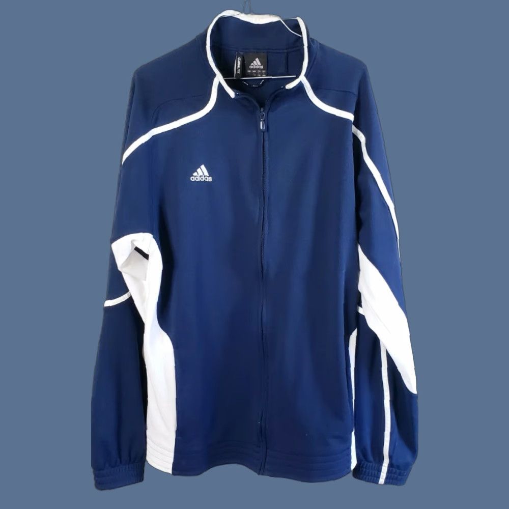 Adidas Adidas Climalite Jacket Track Full Zip Blue/White Mens L Size US L / EU 52-54 / 3 - 1 Thumbnail