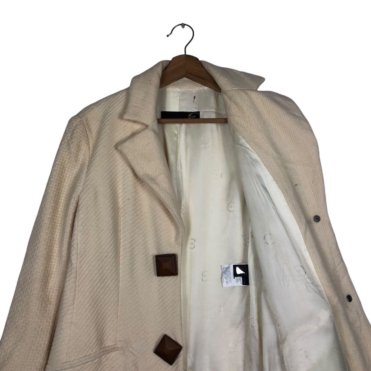 Designer × Just Cavalli 📌Just Cavalli Cream Coats Jacket Size S / US 4 / IT 40 - 13 Thumbnail