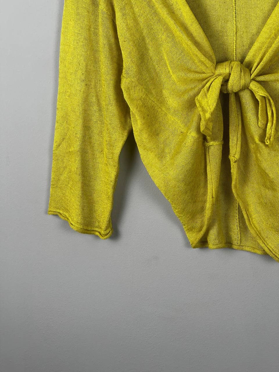 Japanese Brand Ozai N Ku Avant Garde Silk Yellow Blouse Sweater Size M / US 6-8 / IT 42-44 - 4 Thumbnail