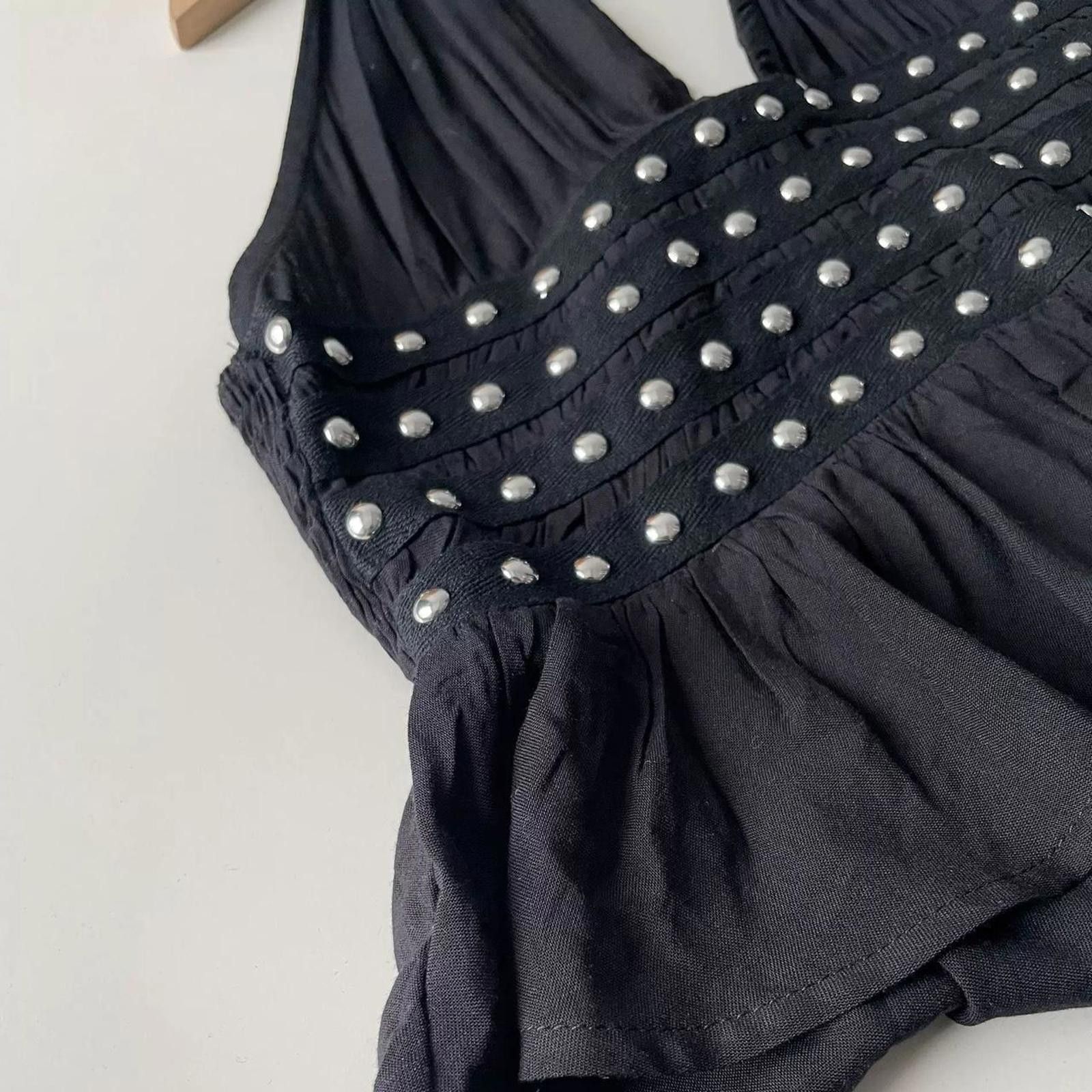Cider Cider Halter neckline rivet ruffle hem crop tank top Size L Size L / US 10 / IT 46 - 6 Thumbnail