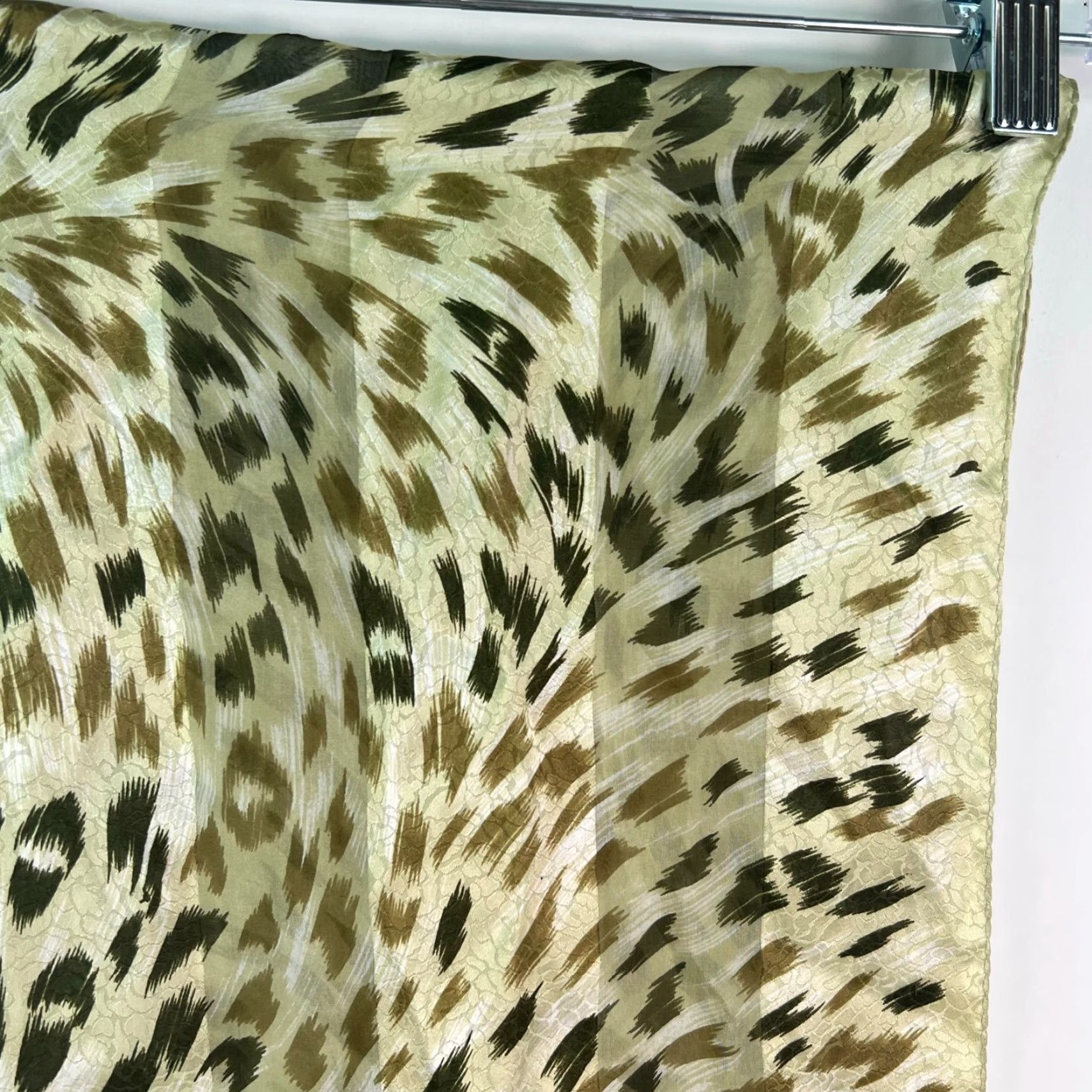 Vintage VINTAGE Adrienne Vattiandin Gold Animal Print Silk Scarf 11X52 Inch Classic Womens Size ONE SIZE - 2 Thumbnail