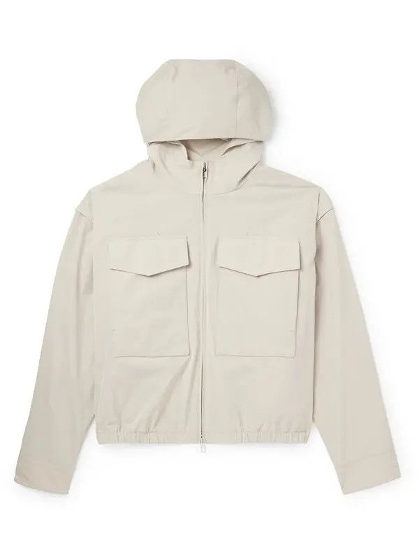 o1w1db10724 Tech Twill Hooded Jacket in White