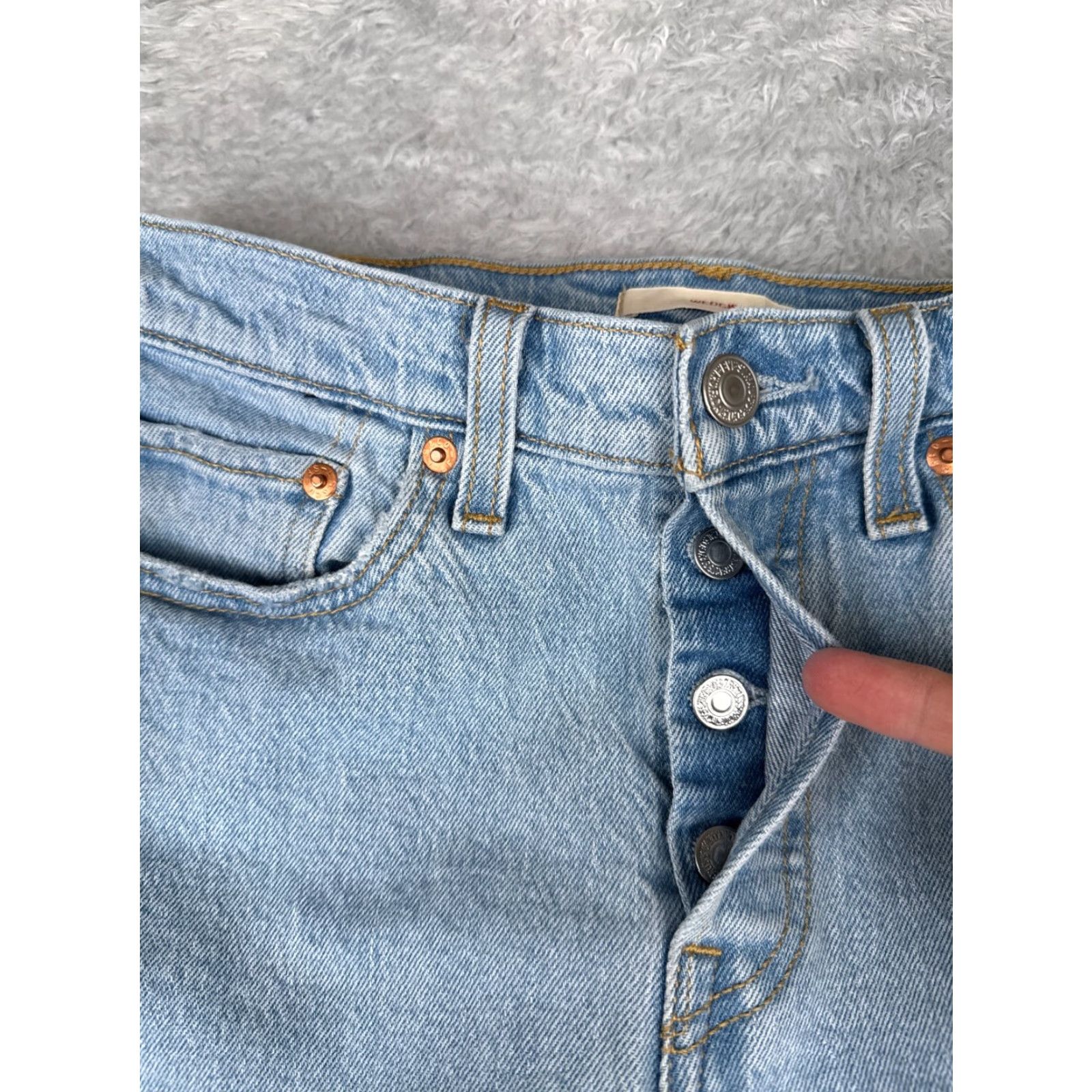 Levi's Levi's Wedgie Fit Women's Jeans 28 Blue Denim Skinny Mid Rise Distressed 28x27 Retro Size 28" / US 6 / IT 42 - 5 Thumbnail
