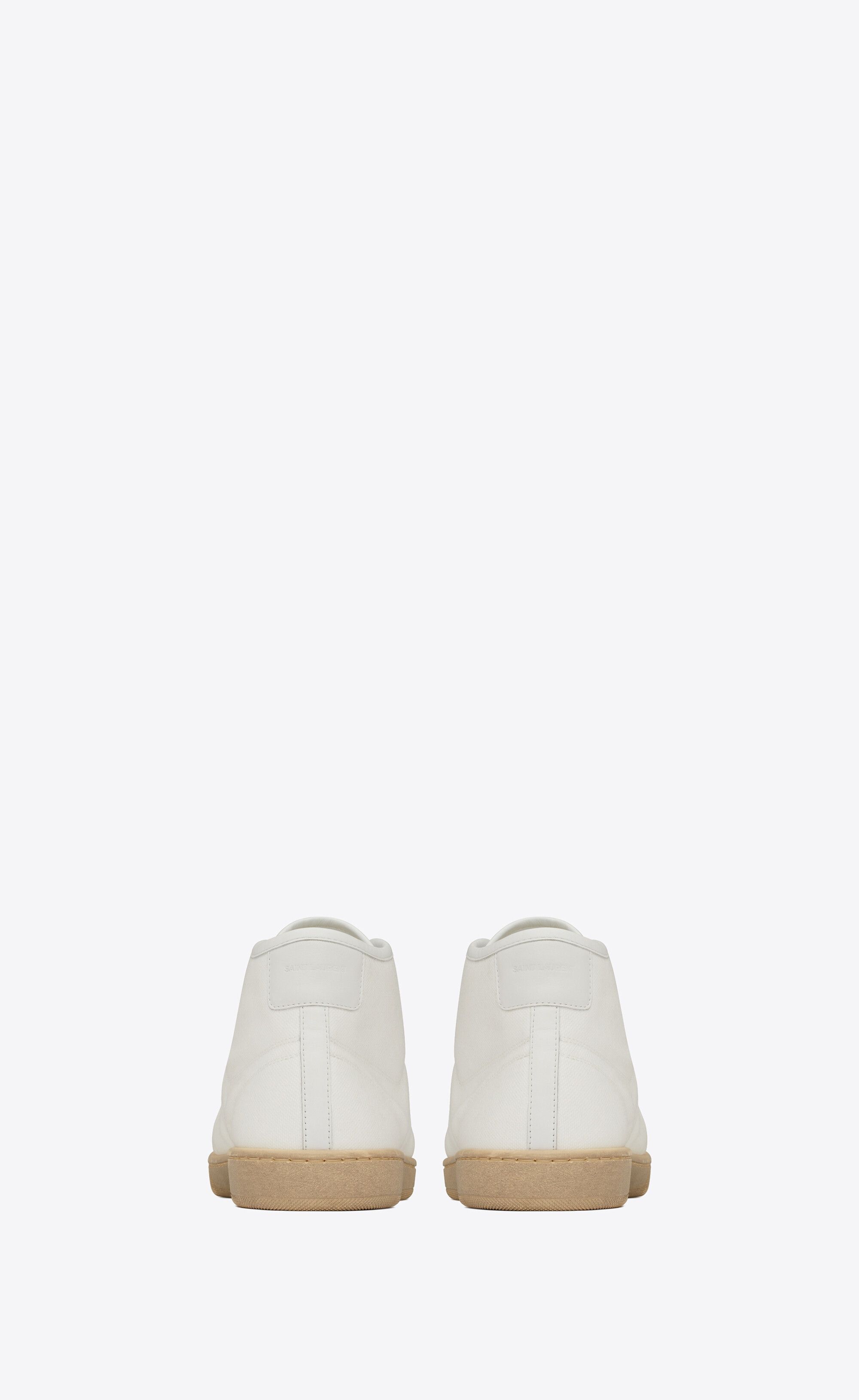 Saint Laurent Paris o1bcso1str0125 Court Classic Mid Top Sneaker in White/Beige Size US 12.5 / EU 45-46 - 4 Thumbnail