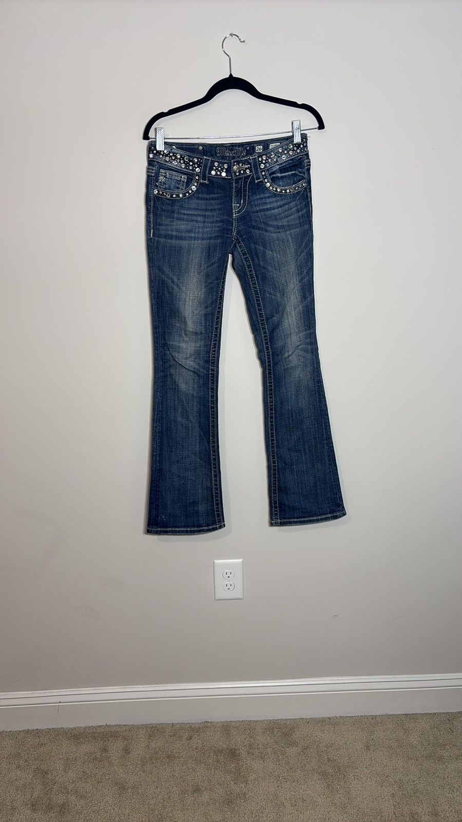 Miss Me Miss Me Studded Western Flare Jeans Size 29" - 1 Thumbnail
