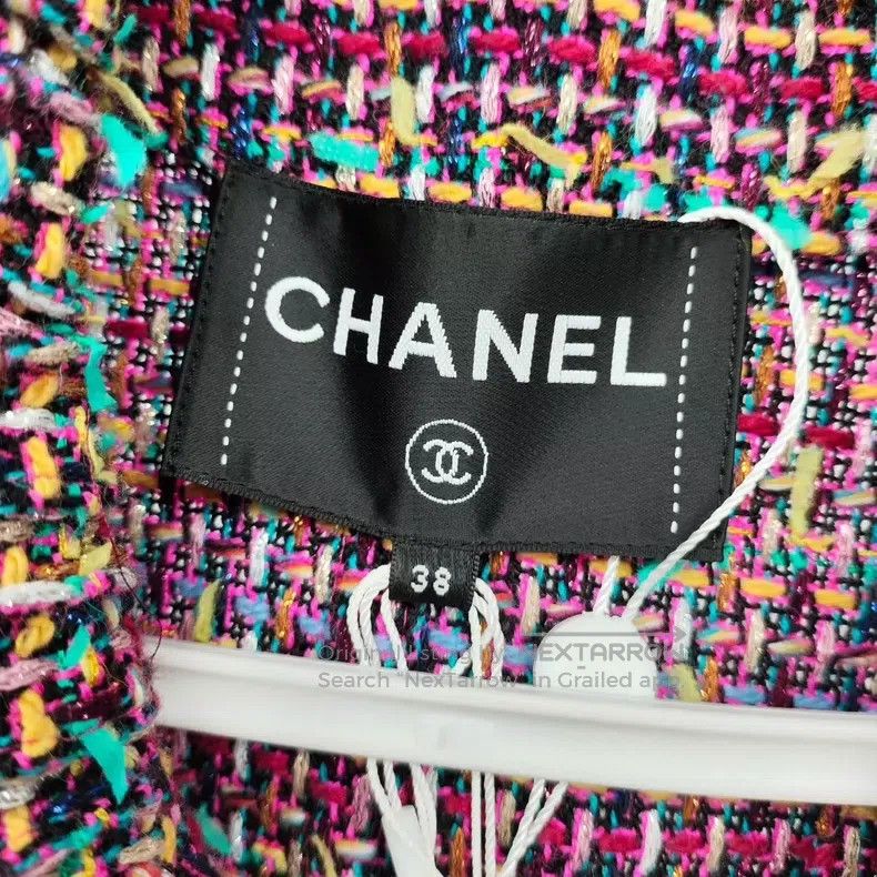 Chanel Chanel 23A tweed coat pink and black Size XS / US 0-2 / IT 36-38 - 3 Thumbnail