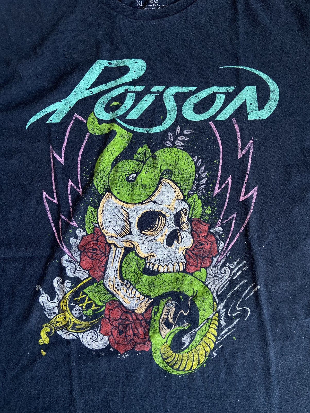Band Tees × Vintage Vintage Poison Skull Graphic Tee Size US XL / EU 56 / 4 - 2 Thumbnail