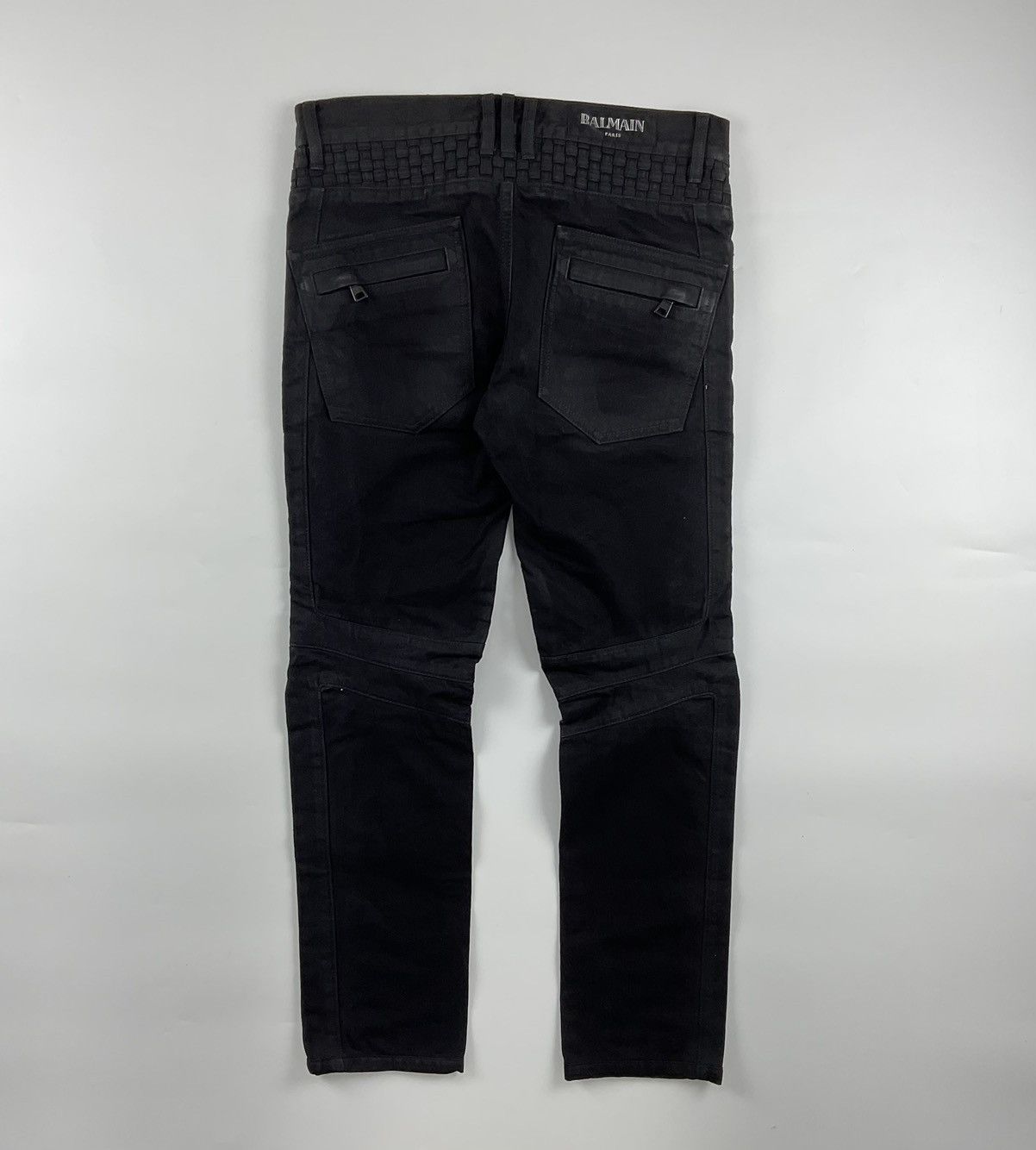 Balmain Balmain Basket Weave Biker Jeans Size US 29 - 2 Thumbnail