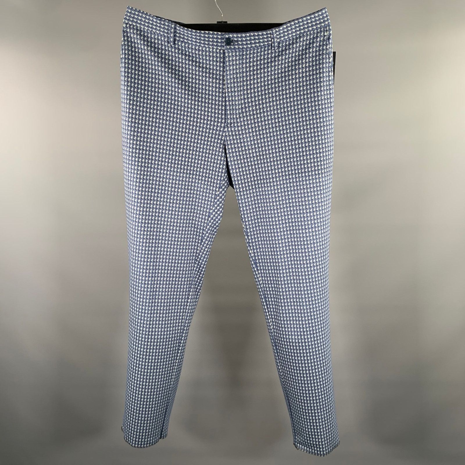 Etro ETRO Men's 42 Navy Blue Print Viscose Blend Flat Front Pants Size US 42 / EU 58 - 1 Thumbnail