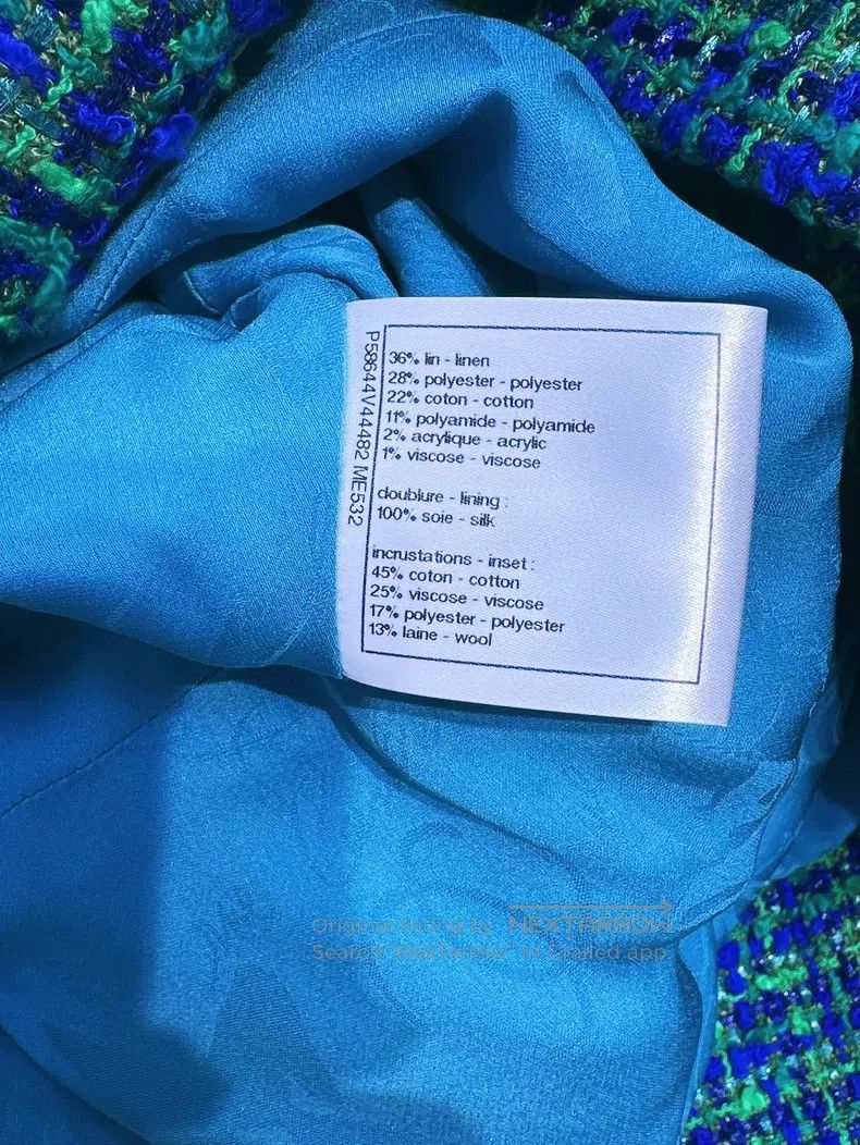 Chanel Chanel Waterfall Series Peacock Blue Woven Sleeveless Dres Size XS / US 0-2 / IT 36-38 - 8 Thumbnail