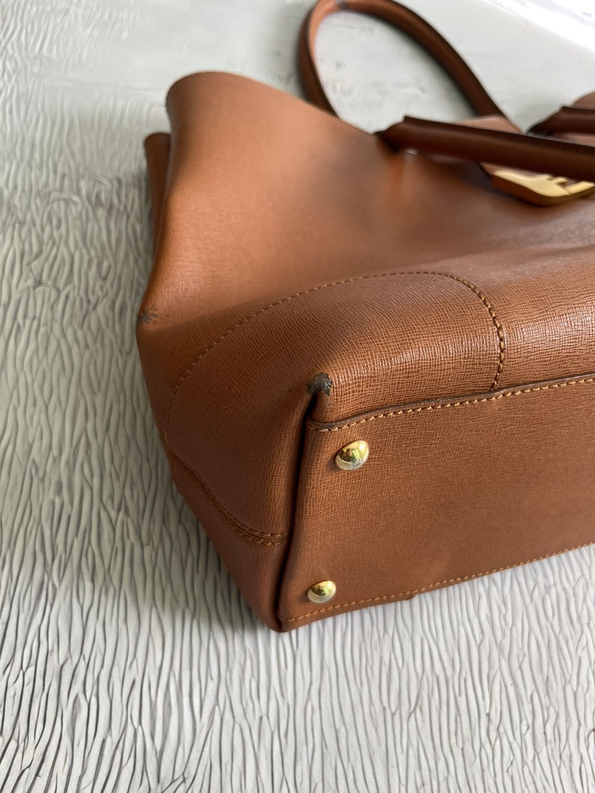 Fendi Fendi Brown Leather Chameleon Shopping Tote Bag Luxury Size ONE SIZE - 11 Thumbnail