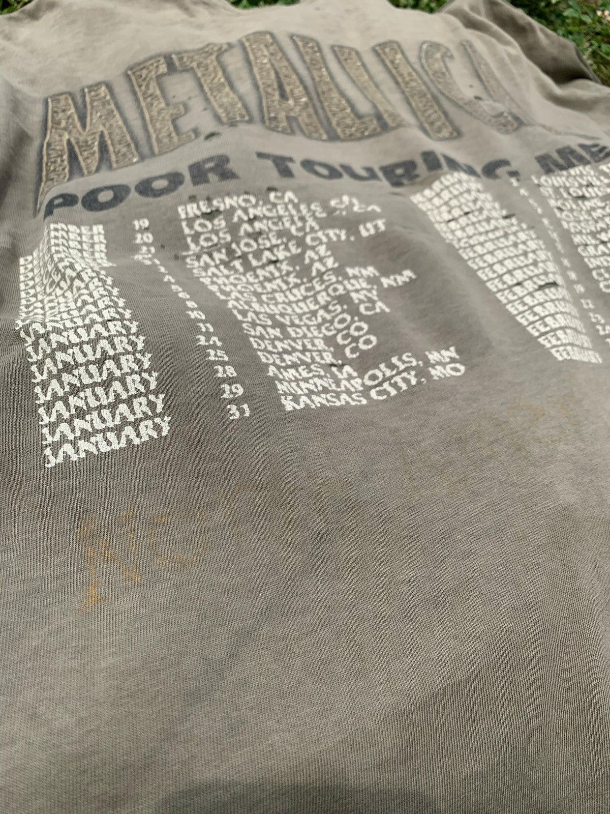 🔥Vintage Metallica “Poor Touring Me” 1996/97 Tour Tee Trash