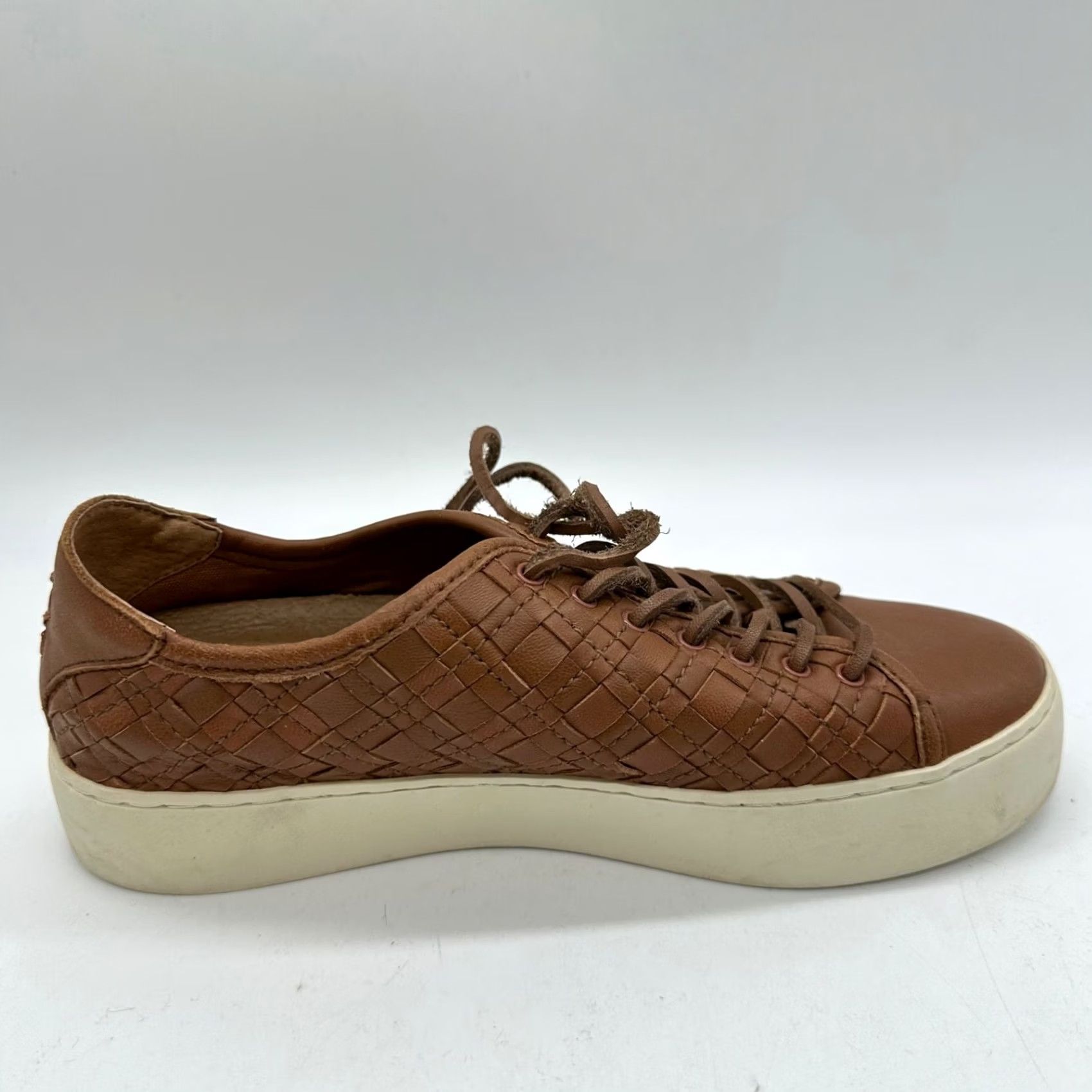 Frye Frye Lena Woven Low Lace Up Sneakers Shoes Brown Leather Size 6 Womens Athletic Sneaker Size US 6 / IT 36 - 5 Thumbnail