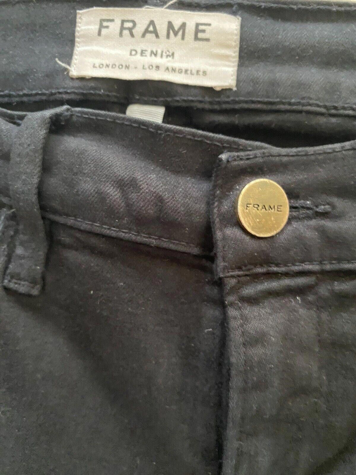 Frame Woman's Frame Denim Le Skinny De Jeane Black Ripped Pants 27 Size 27" / US 4 / IT 40 - 3 Thumbnail