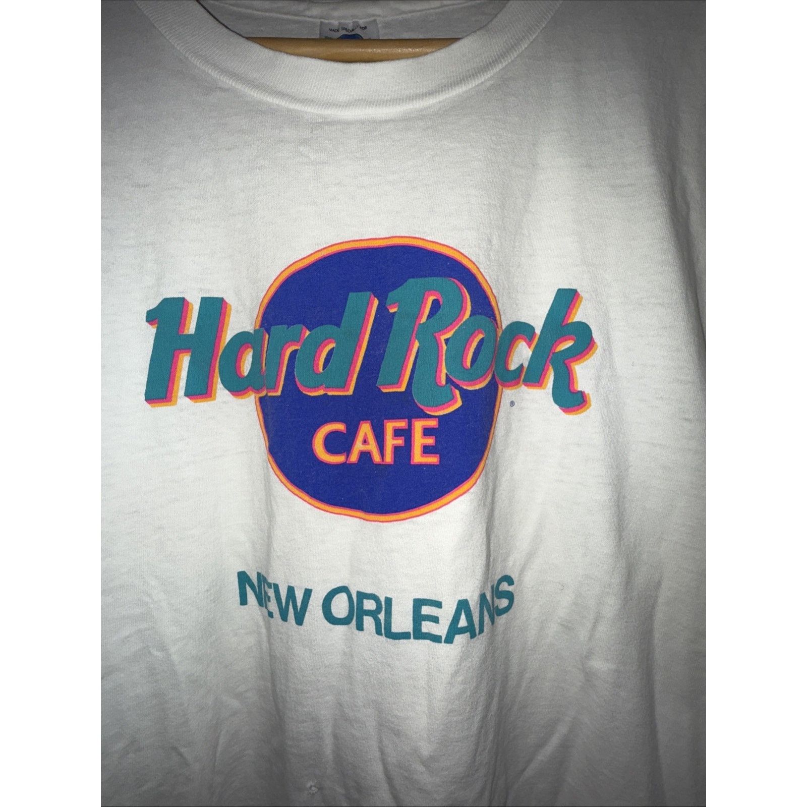 Hard Rock Cafe Hard Rock Cafe White Tee Single Stitch VTG 90s Colors Sz XL Size US XL / EU 56 / 4 - 3 Thumbnail