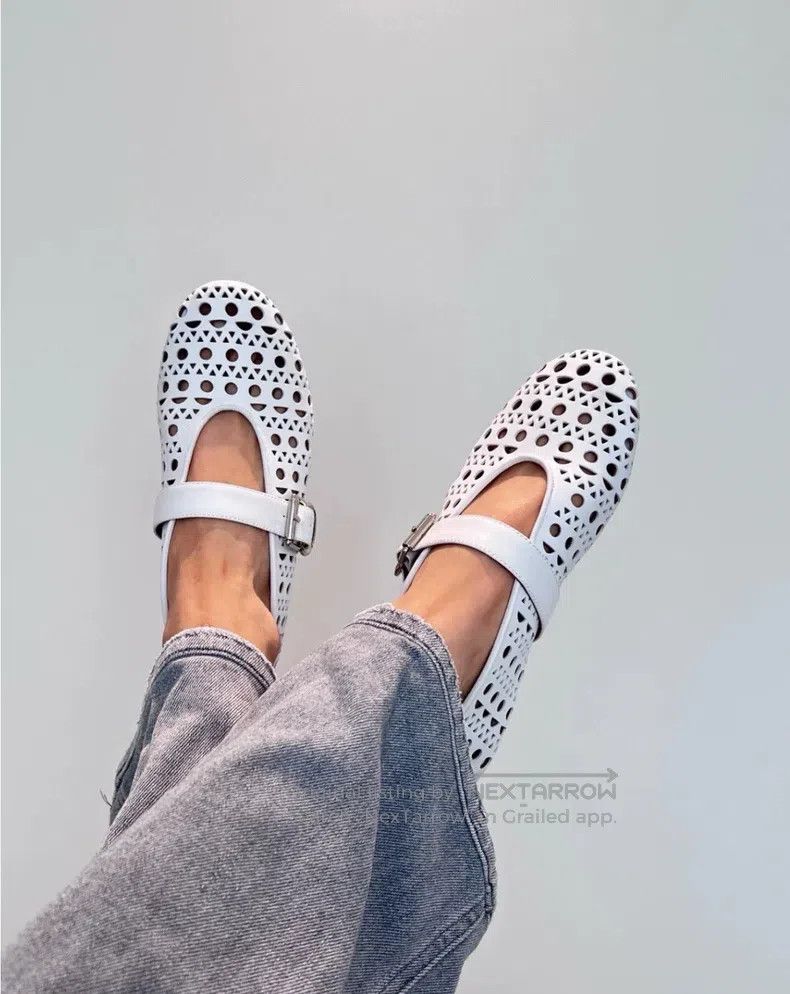 Alaia Alaia Blue Openwork Ballet Shoes, Imported Sheepskin Mater Size US 6.5 / IT 36.5 - 2 Thumbnail