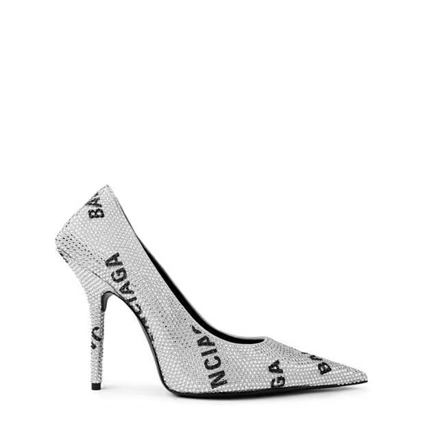 Balenciaga o1g2r1mq0924 Logo Pump in White & Black Size US 6 / IT 36 - 1 Thumbnail