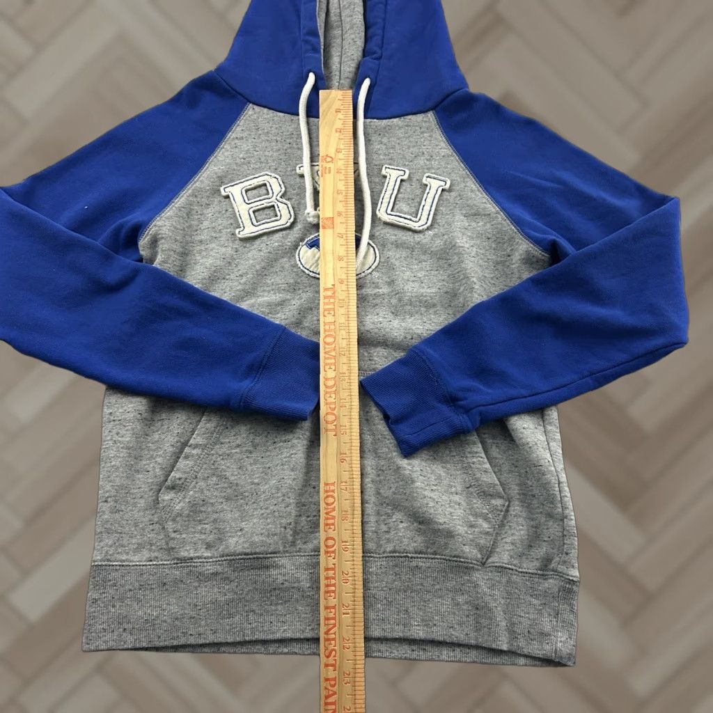 Vintage BYU Pullover Hooded Kangaroo Pocket Campus Crew Sweatshirt Women's XS Gray Blue Size XS / US 0-2 / IT 36-38 - 1 Thumbnail