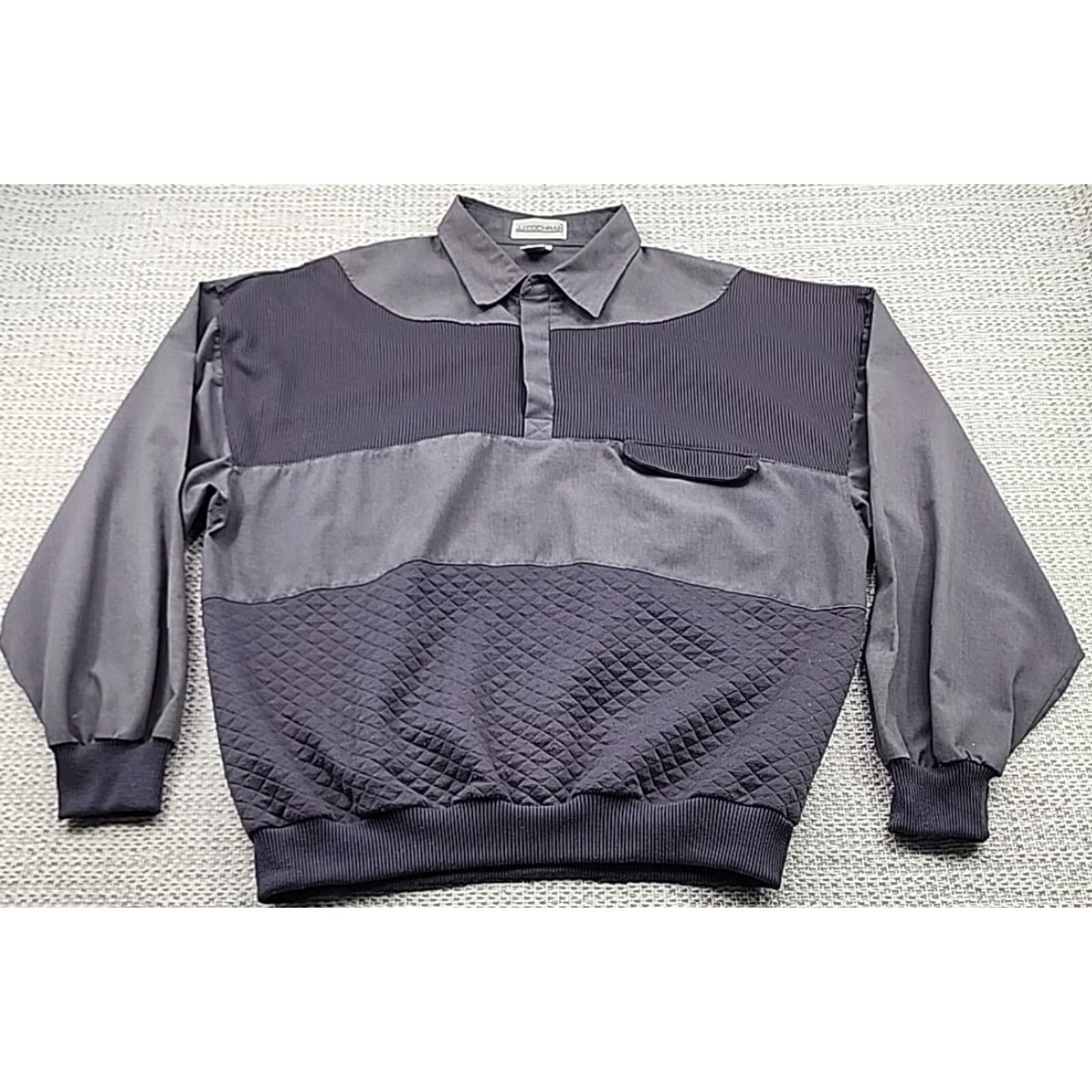 Vintage VINTAGE JJ Cochran Polo Shirt Long Sleeve Mens XL Dark Gray 80s Dad Grandpa Shirt Size US XL / EU 56 / 4 - 2 Thumbnail