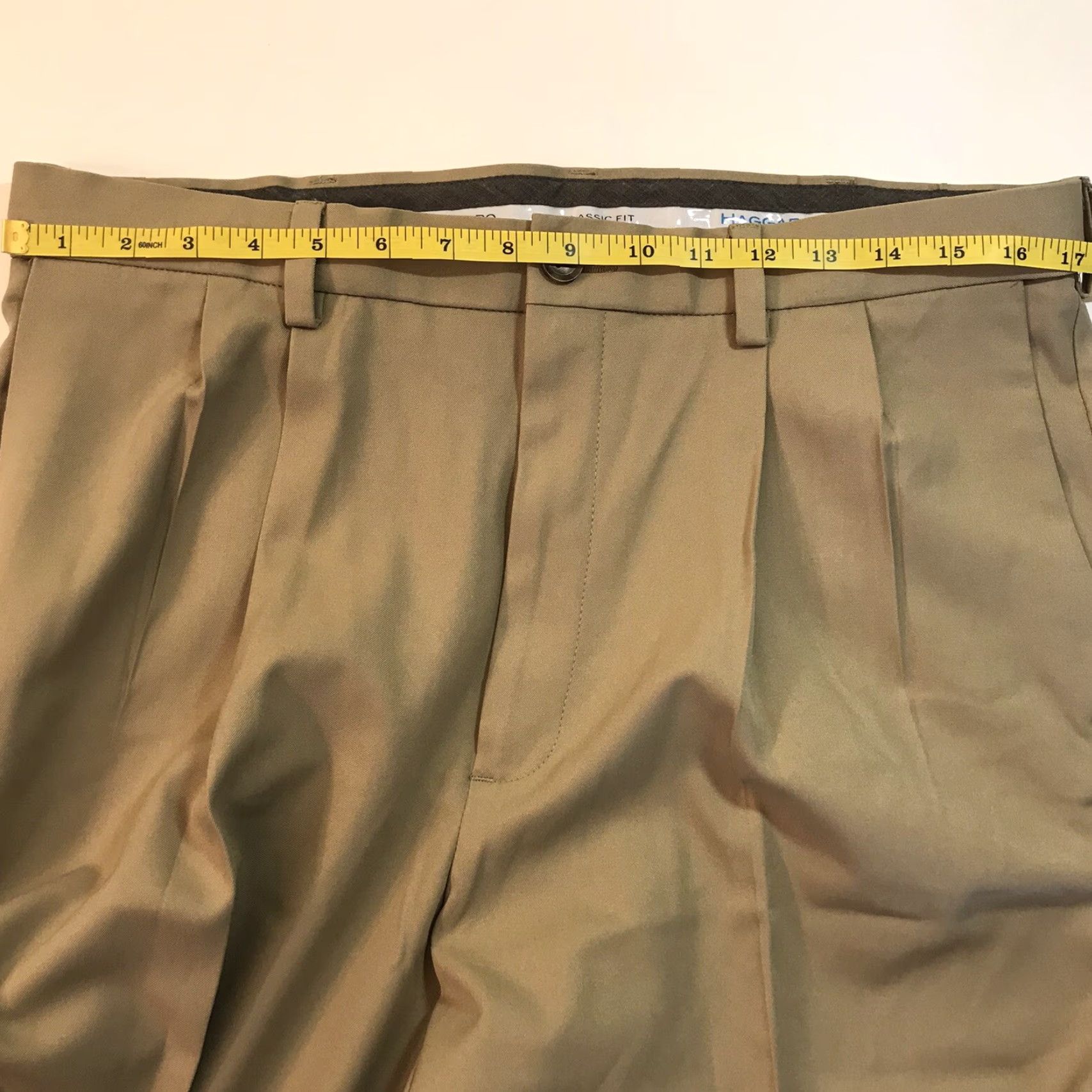 Haggar Haggar Mens Dress Pants Straight Leg 34 Beige Knit Polyester Cotton Blend Moisture Wicking Pockets Dress Work Formal 34" Inseam 34 Knit Size US 34 / EU 50 - 6 Thumbnail