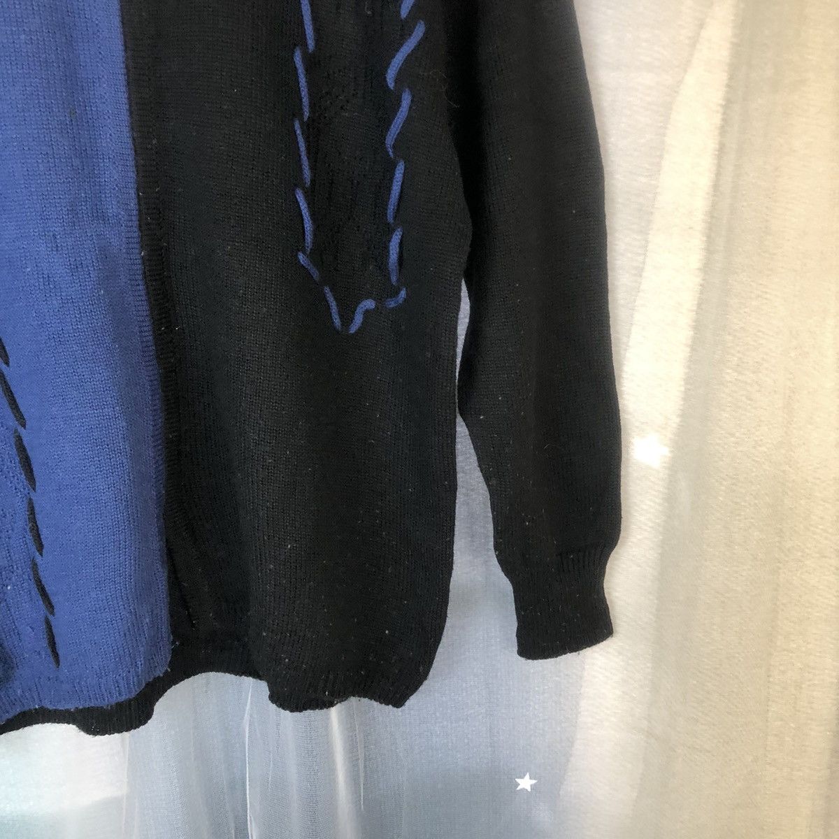 Homespun Knitwear Run Pariele Black Blue Patterned Cardigans #7412 Size M / US 6-8 / IT 42-44 - 9 Thumbnail