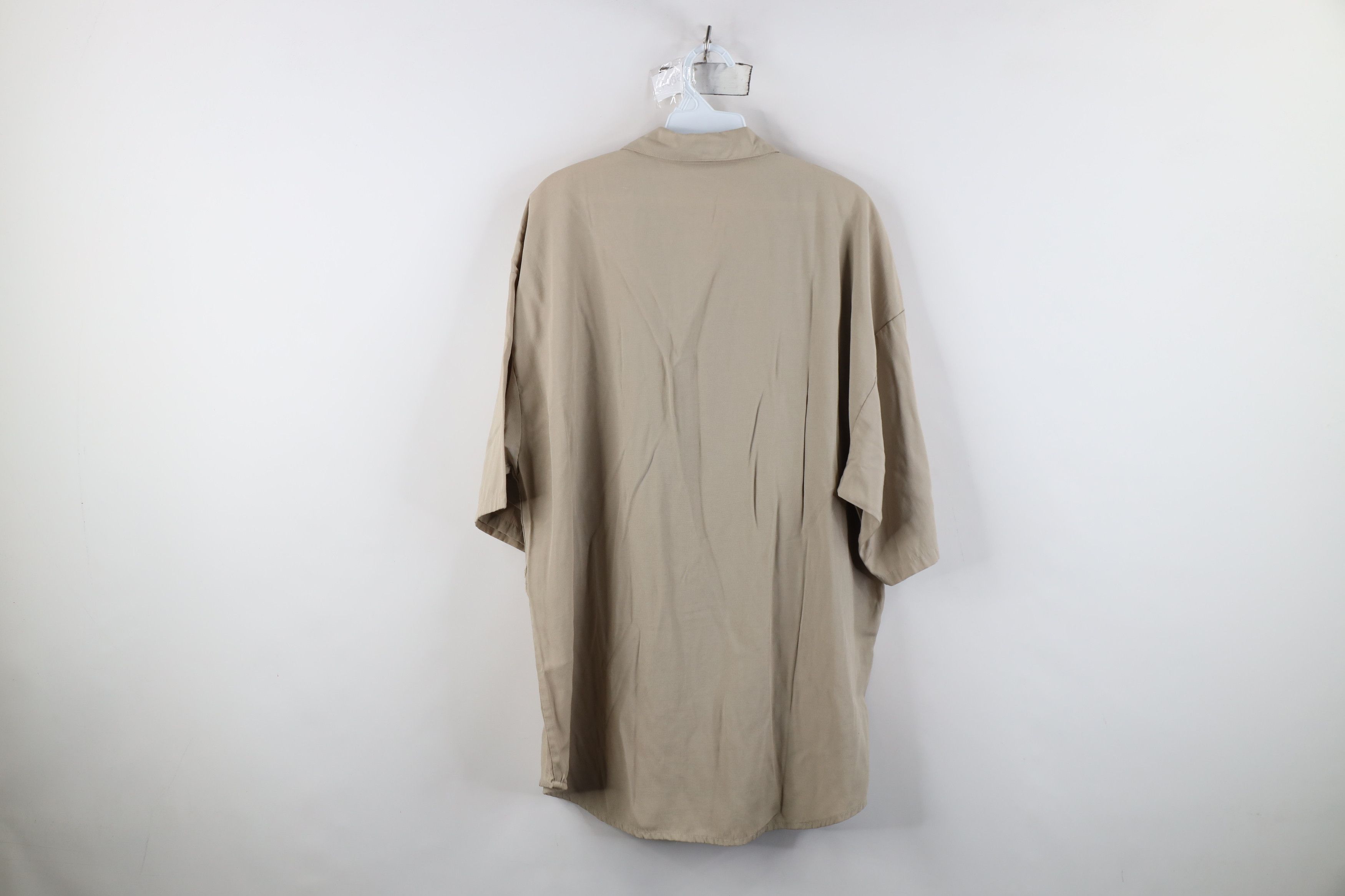 Vintage Vintage 90s Rockabilly Baggy Collared Button Shirt Beige Size US XL / EU 56 / 4 - 11 Thumbnail