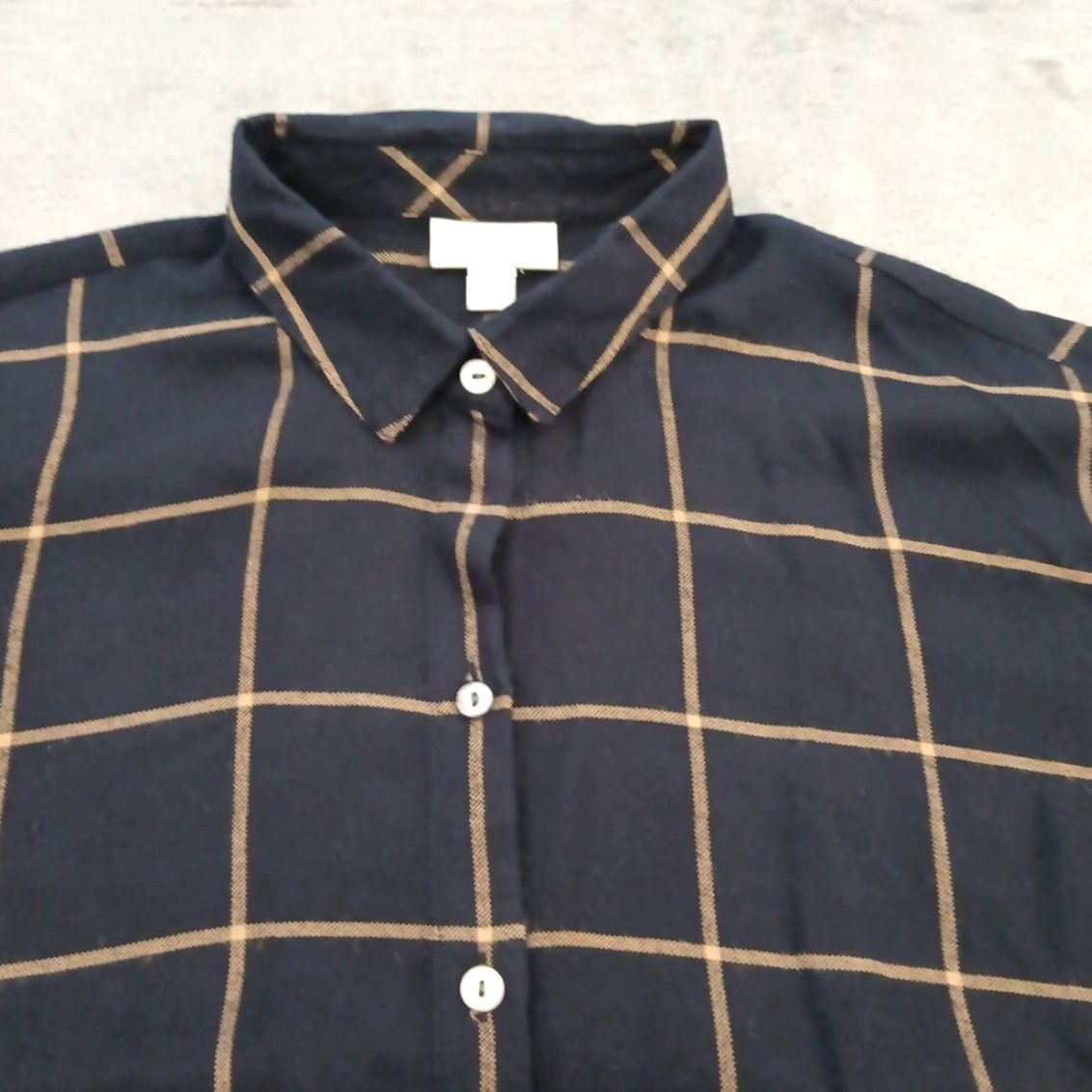 J. Jill J.Jill Shirt Womens Small Black Beige Plaid Long Sleeve Button Up Tunic S Black Plaid 60s? Size S / US 4 / IT 40 - 2 Thumbnail