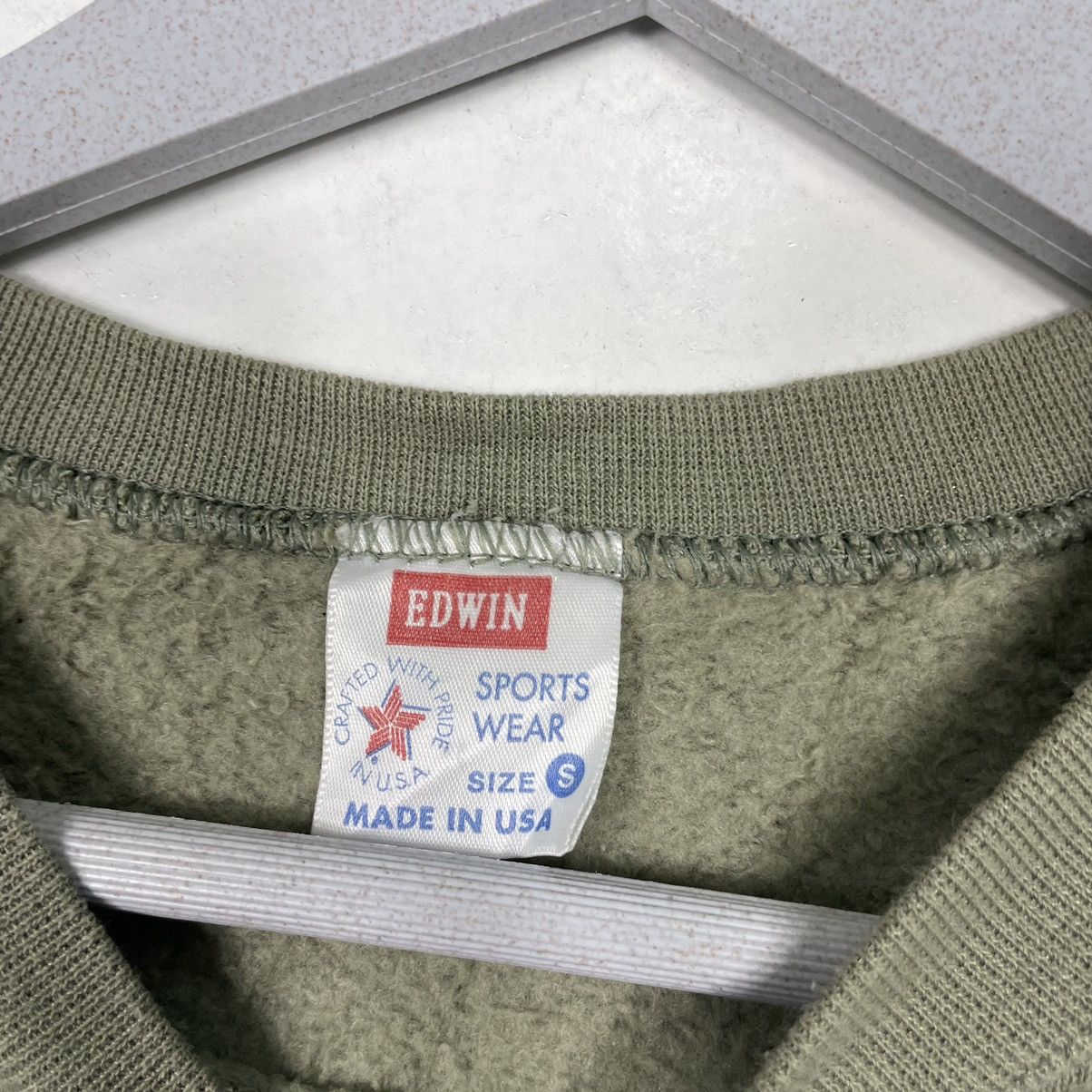 Japanese Brand × Vintage 💥90s PLAIN EDWIN DUSTY GREEN CREWNECK SWEATSHIRT Size US S / EU 44-46 / 1 - 9 Thumbnail
