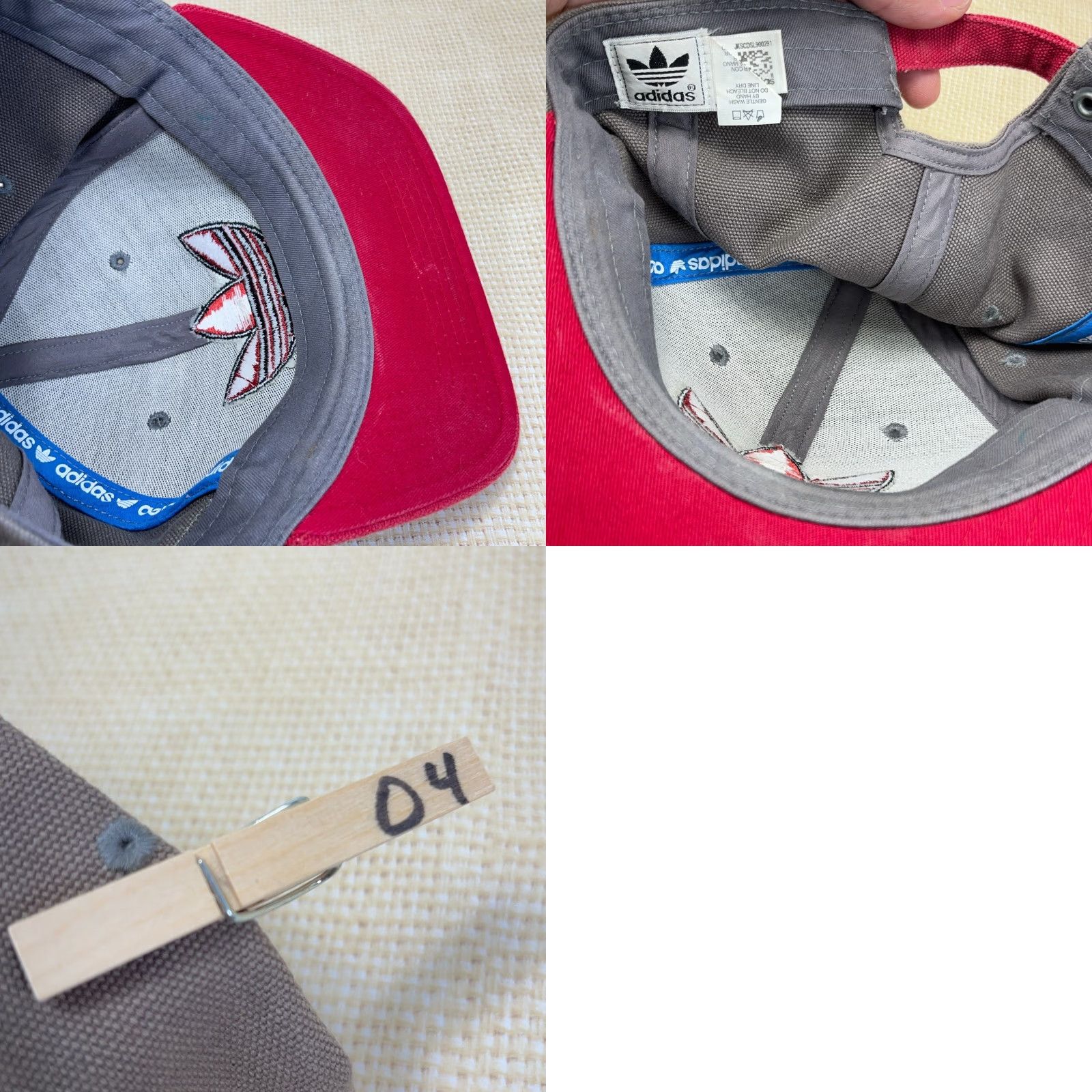 Adidas Adidas Hat Cap Trefoil Black Red Gray Canvas Faded Retro Adult Y2K Strap Back Size ONE SIZE - 8 Thumbnail