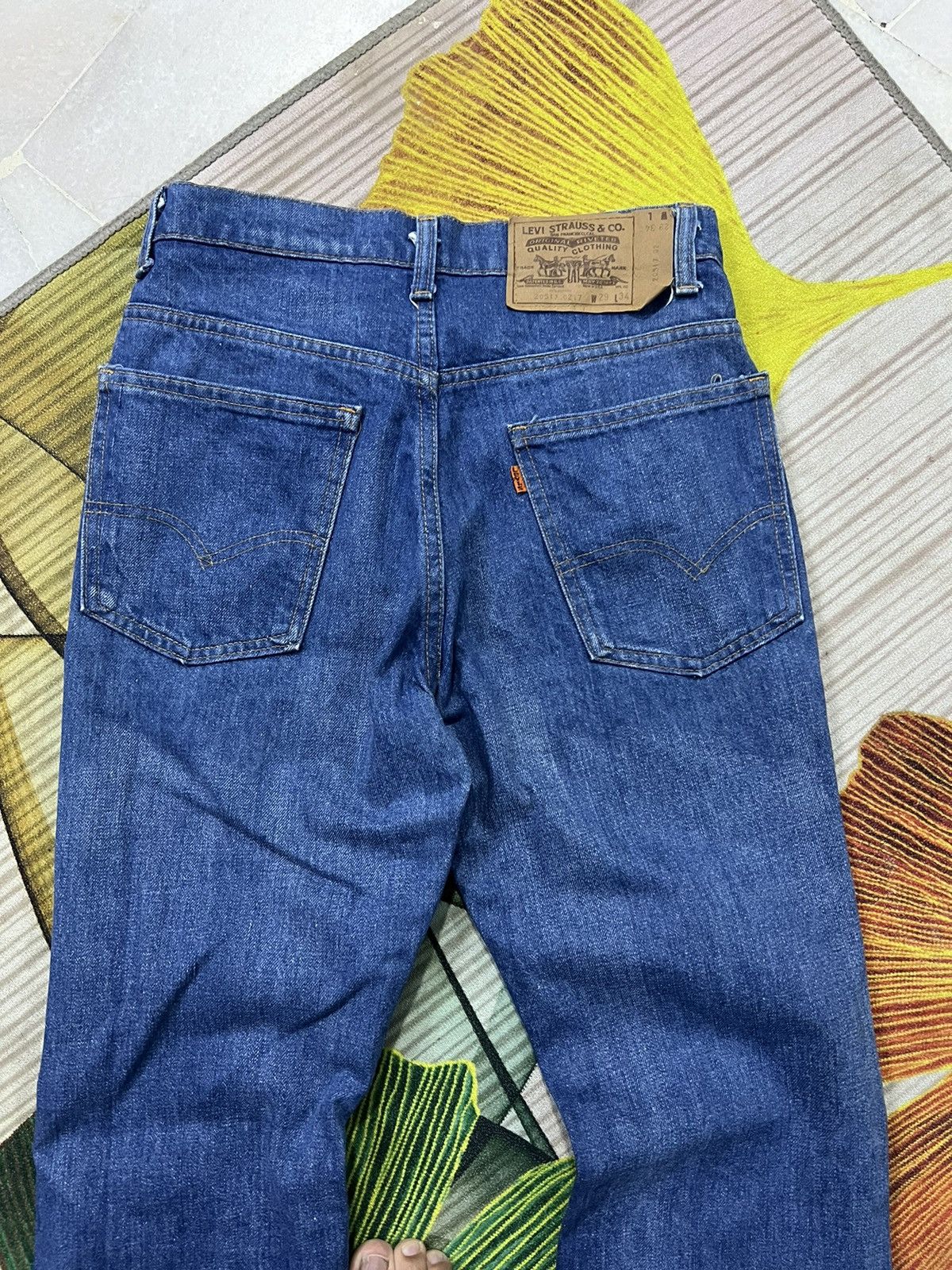 Levi's × Levi's Made & Crafted × Levi's Vintage Clothing FLARE💥VINTAGE 80’s LEVIS 517 ORANGE TAB BUTTON #8 Size US 27 - 8 Thumbnail