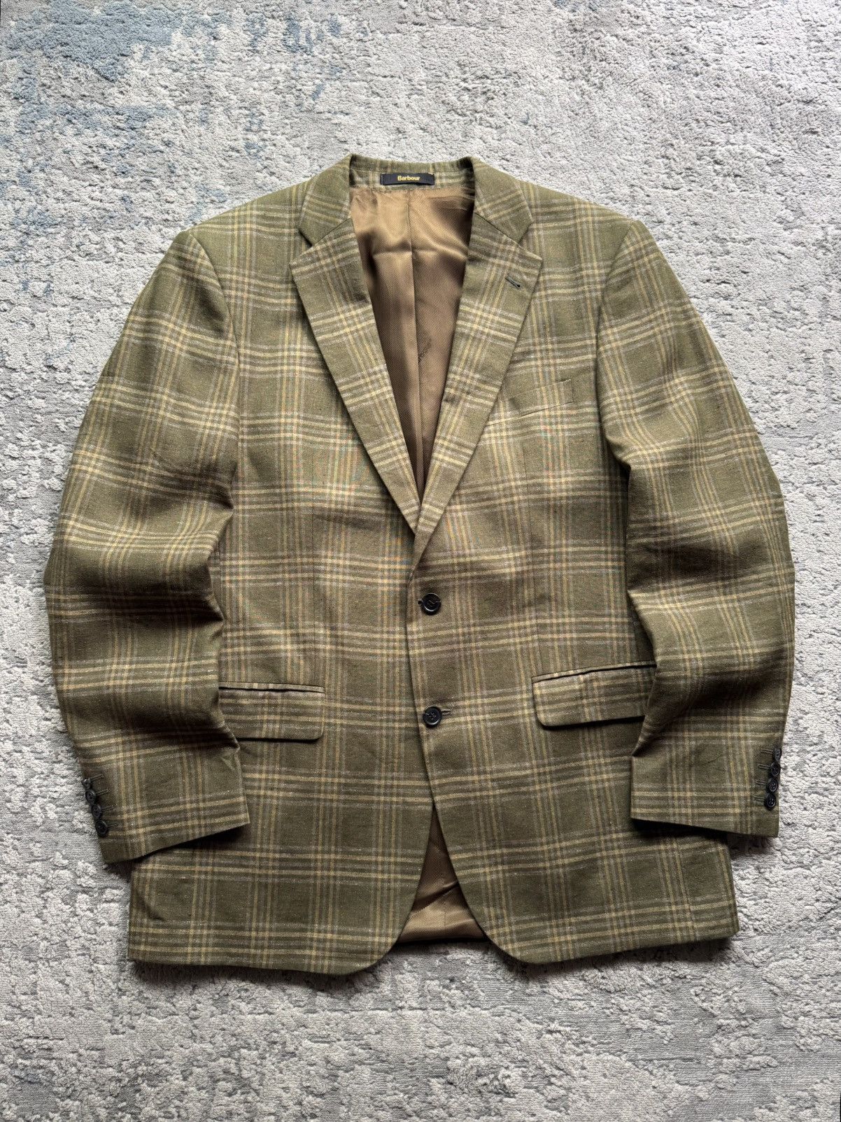 Barbour Barbour Linen/Silk Plaid Jacket Size 50 Size 50R - 1 Thumbnail