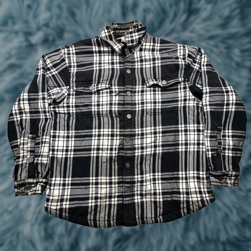 Duluth Trading Company Duluth Trading Co Button-Up Shirt Mens Large Long Sleeve Plaid Black White Pockets Lined Flannel Fleece Size US L / EU 52-54 / 3 - 1 Thumbnail