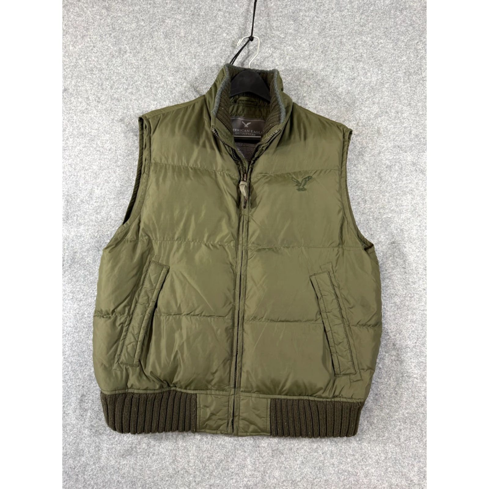 American Eagle Outfitters American Eagle Outfitters Vest Mens L Green Down Puffer Full Zip Lined Ribbed Hem Size US L / EU 52-54 / 3 - 3 Thumbnail