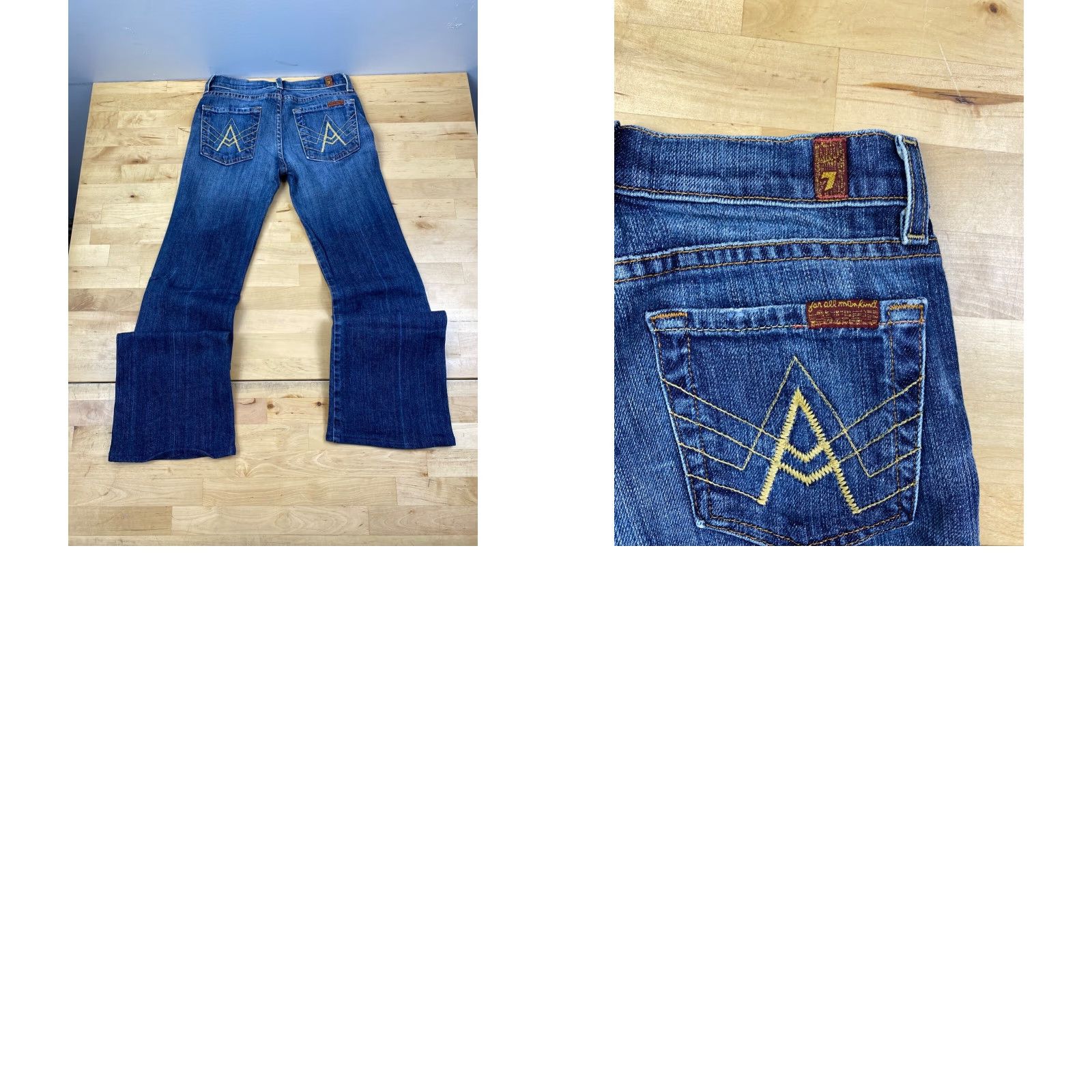 7 For All Mankind VINTAGE 7 for all Mankind Jeans Women 12 Blue Dark Wash A Pocket Bootcut Denim Size 34" / US 12 / IT 48 - 9 Thumbnail