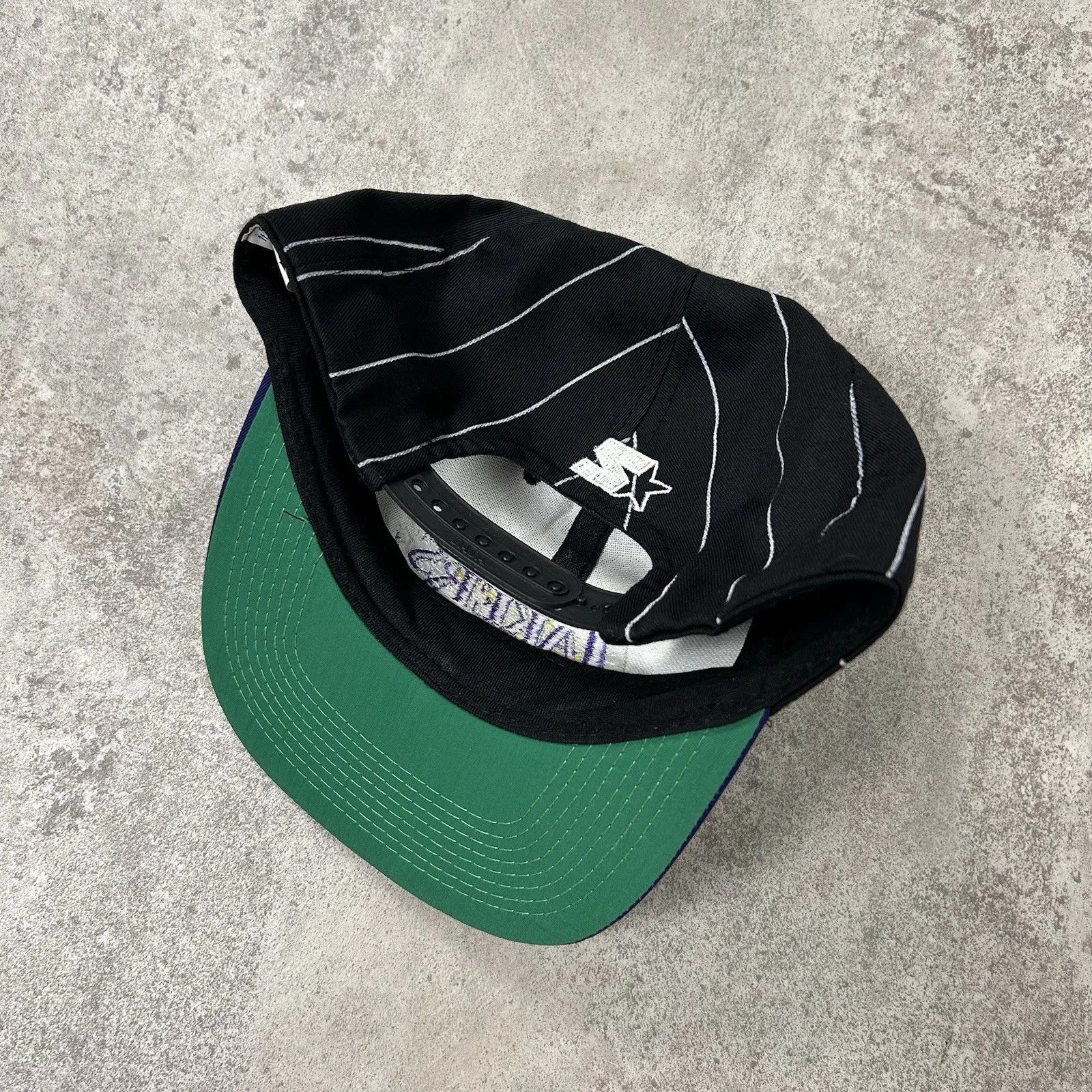 NBA × Starter × Vintage Los Angeles Lakers STARTER SNAPBACK HAT PINSTRIPE SIZE FREE Size ONE SIZE - 2 Thumbnail