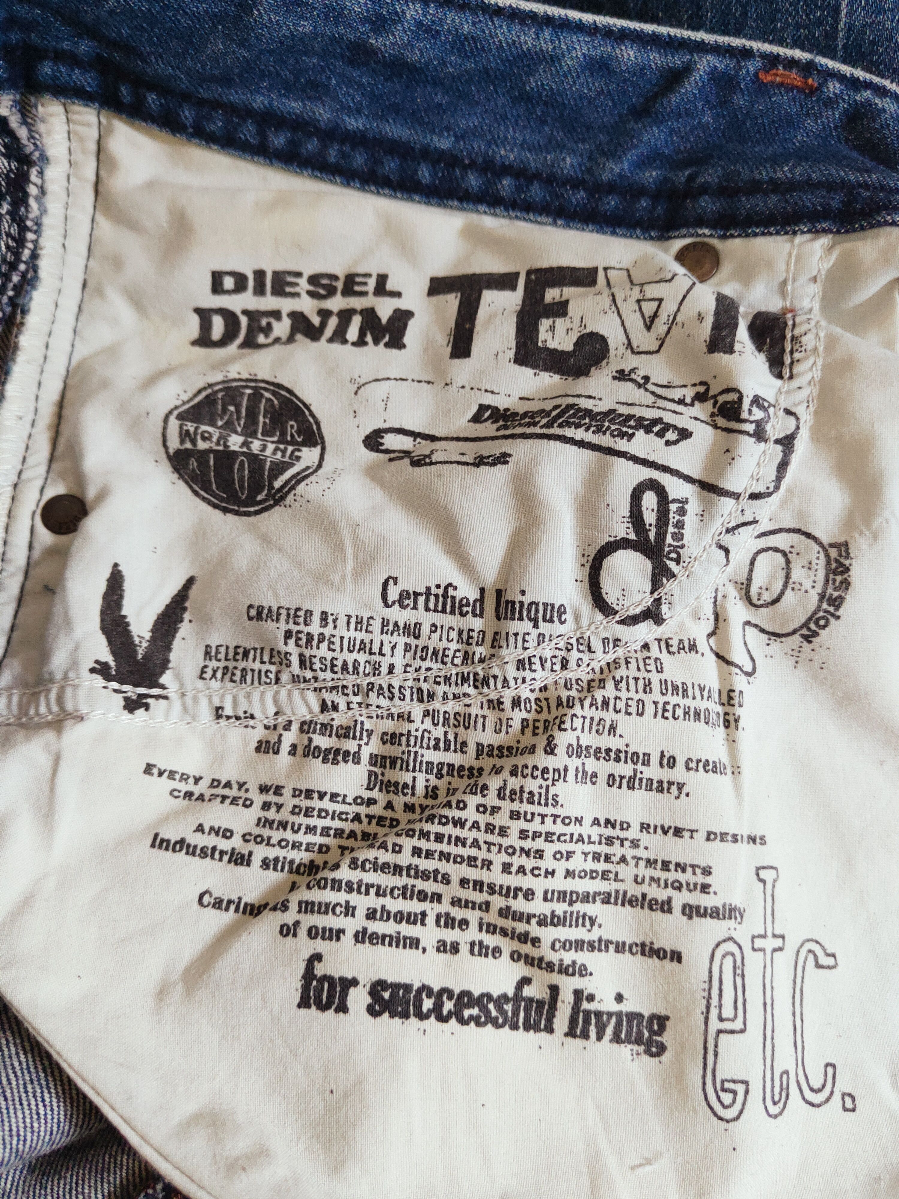 Diesel Diesel Blue Faded Distressed Ripped Jeans #S2741 Size US 35 - 18 Thumbnail