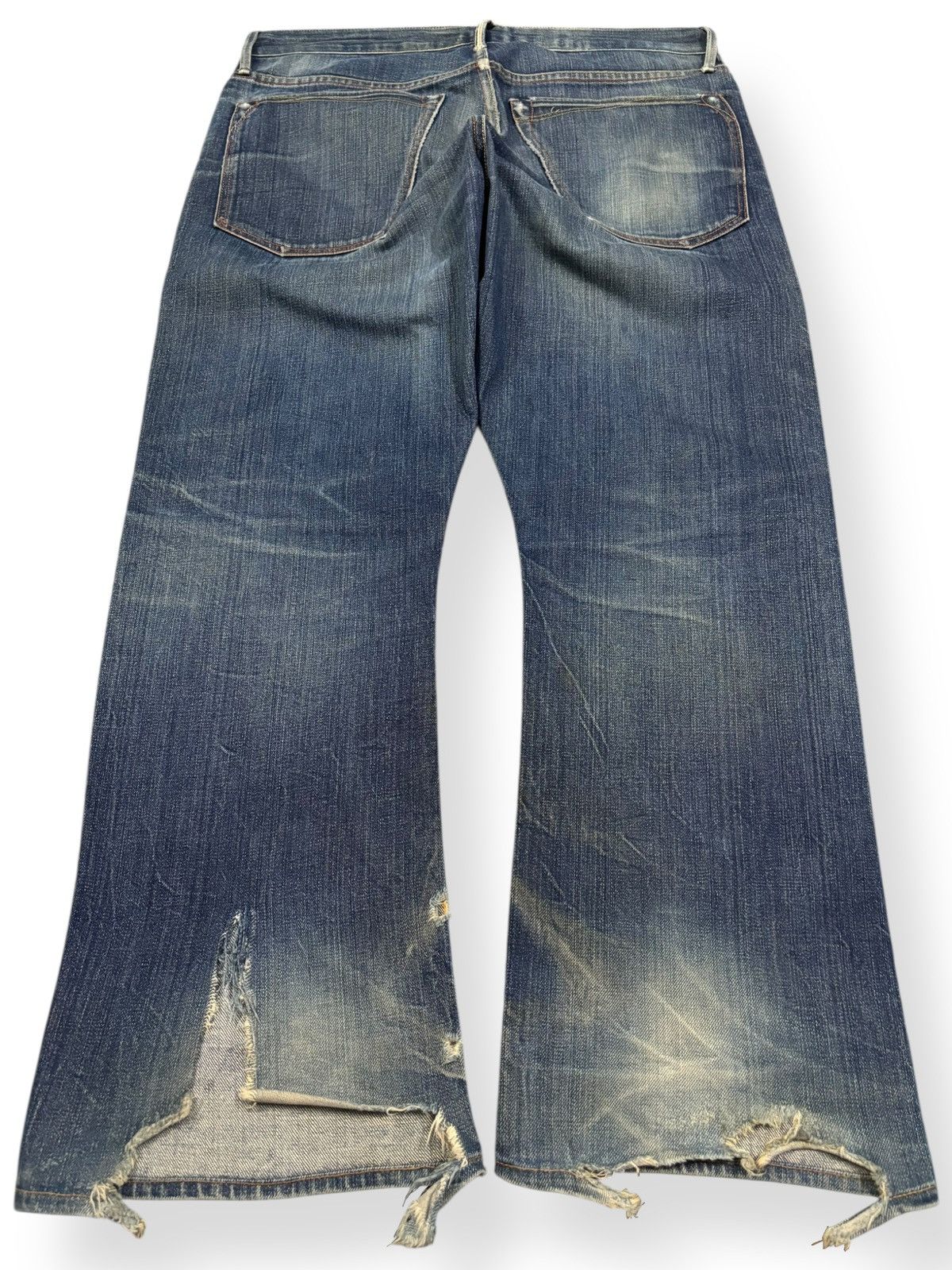 Earnest Sewn Vintage 2000s Earnest Sewn Half Selvedge Distressed Jeans Size US 35 - 3 Thumbnail