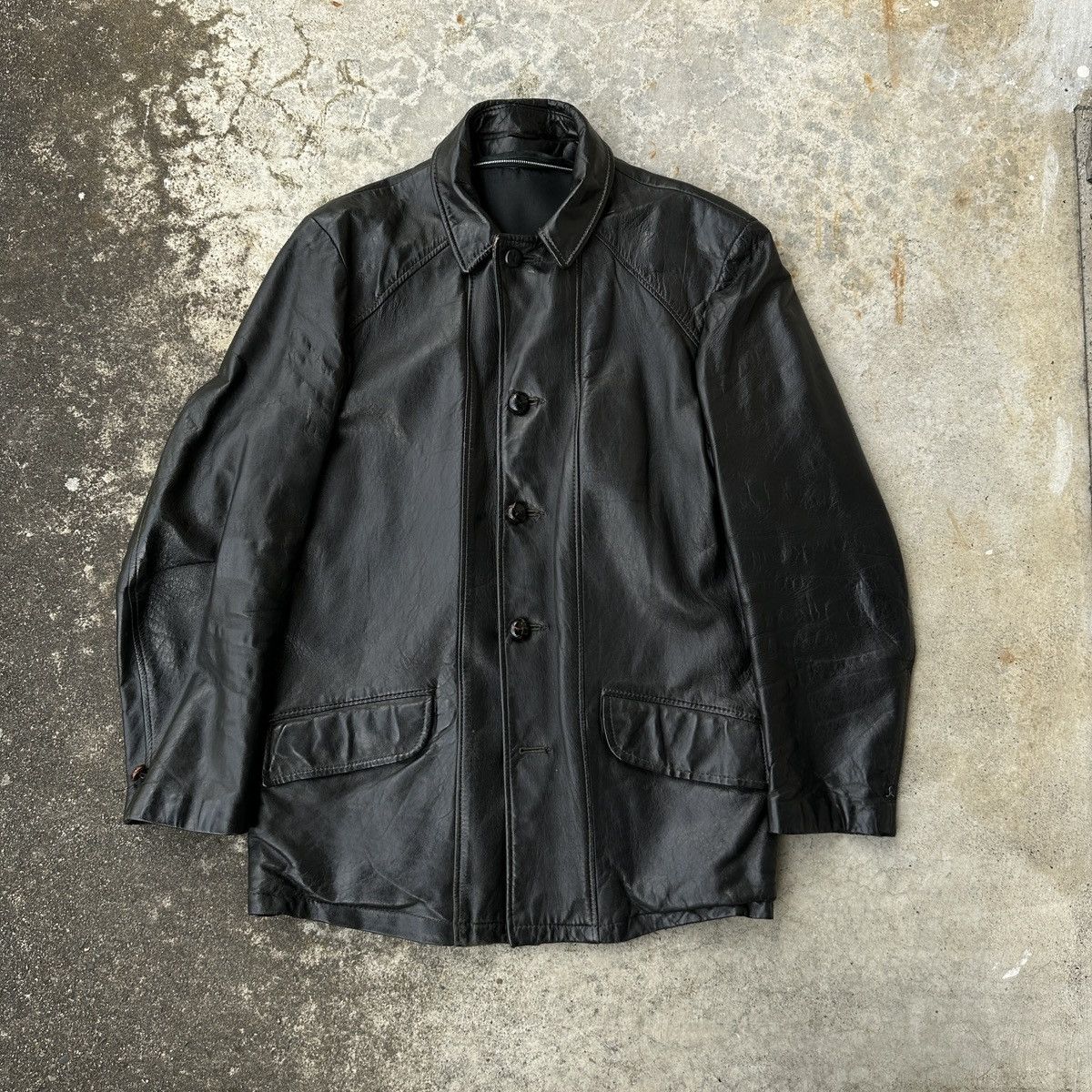 Leather 70s Anthony Bourdain Shop Car Coat leather jacket ERD Size US L / EU 52-54 / 3 - 2 Thumbnail