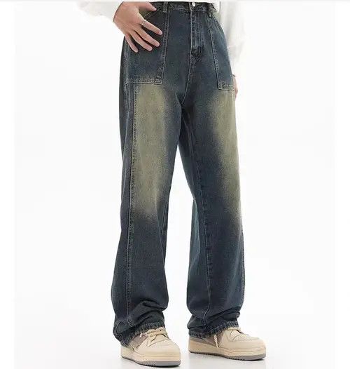 Jean Vintage Wash Distressed Straight Jeans Size US 32 / EU 48 - 1 Thumbnail