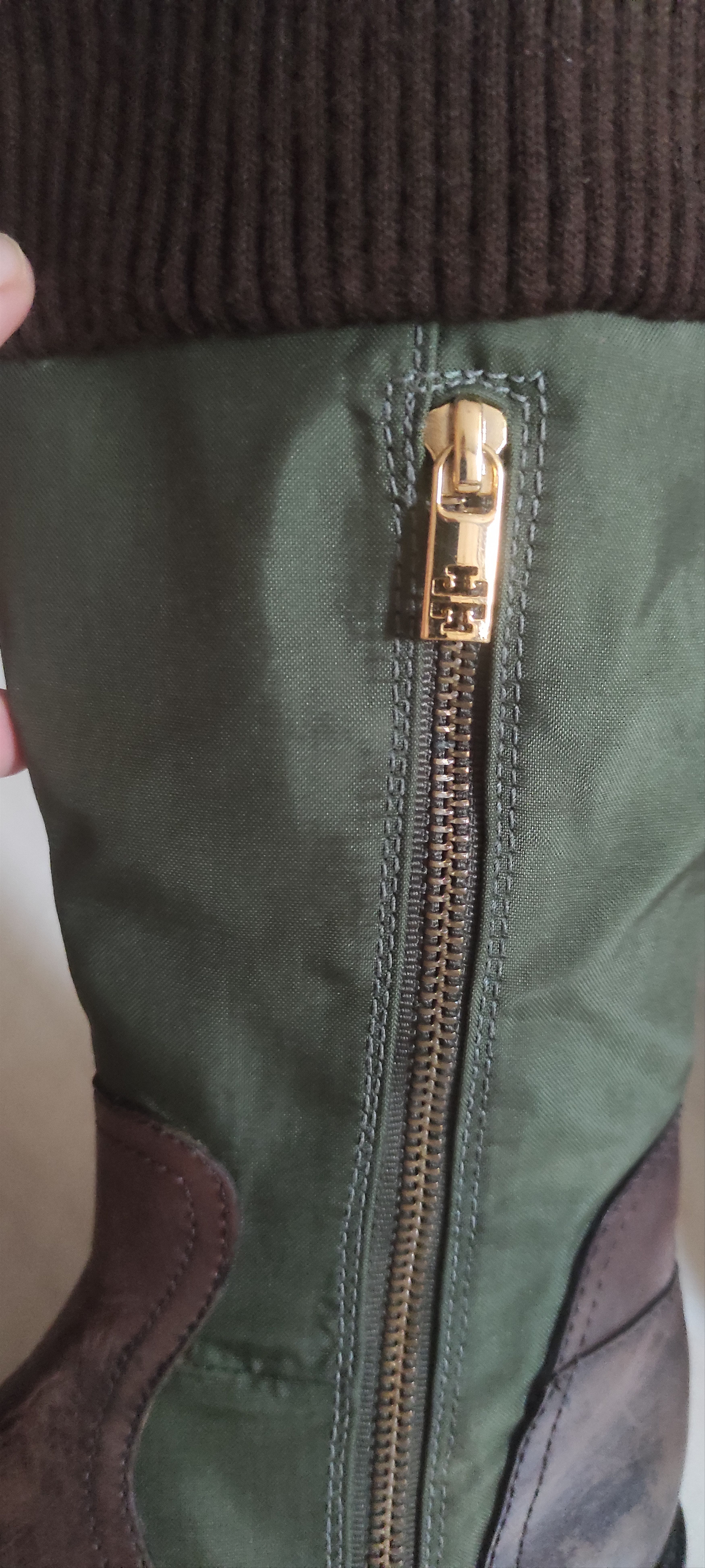 Tory Burch Tory Burch Military Green & Brown Leather Riding Boots. Size US 7.5 / IT 37.5 - 22 Thumbnail