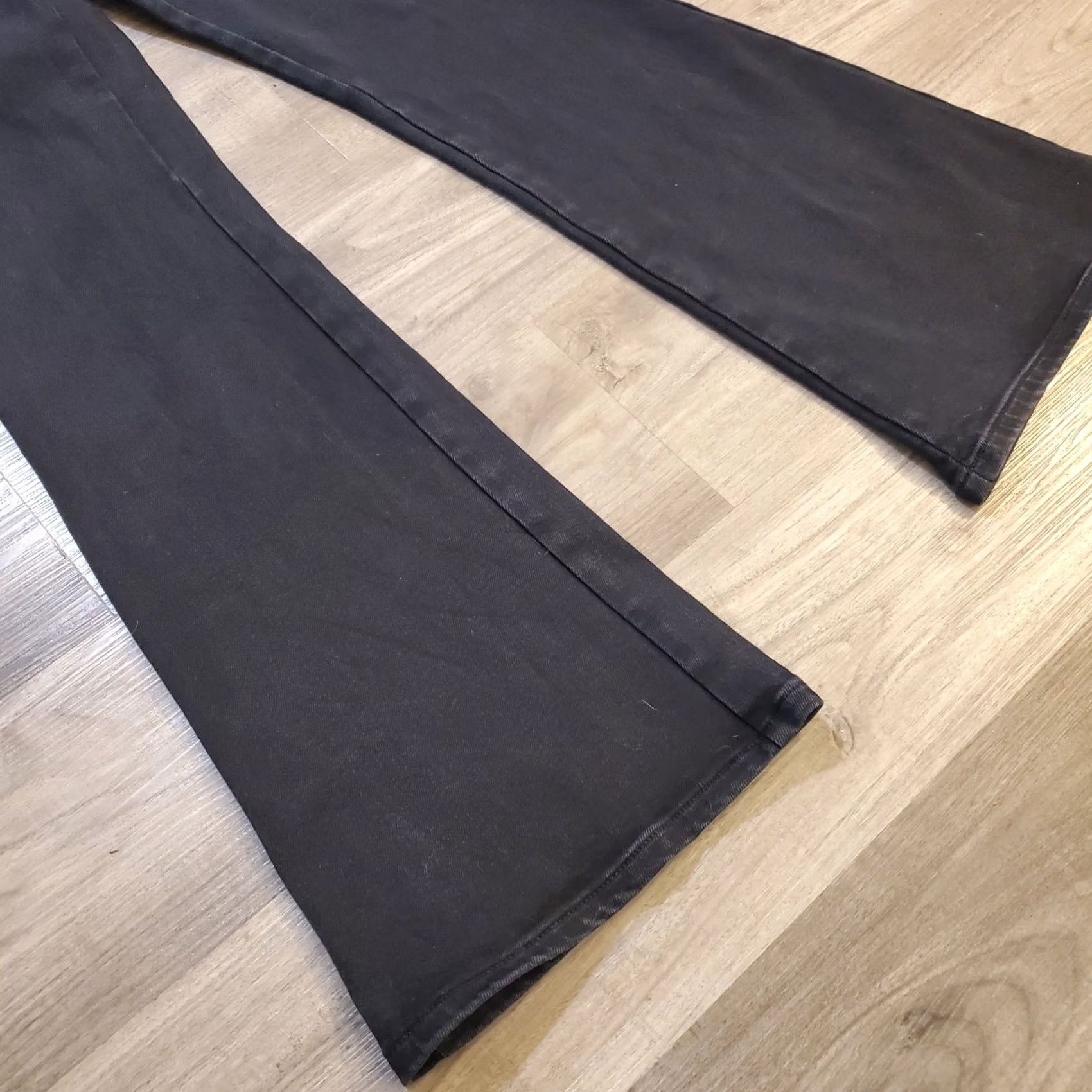 Vintage American Tall Chloe Pull-On Flare Jeans Womens Black Large Hippie Bohemian Size 36" / US 14 / IT 50 - 4 Thumbnail