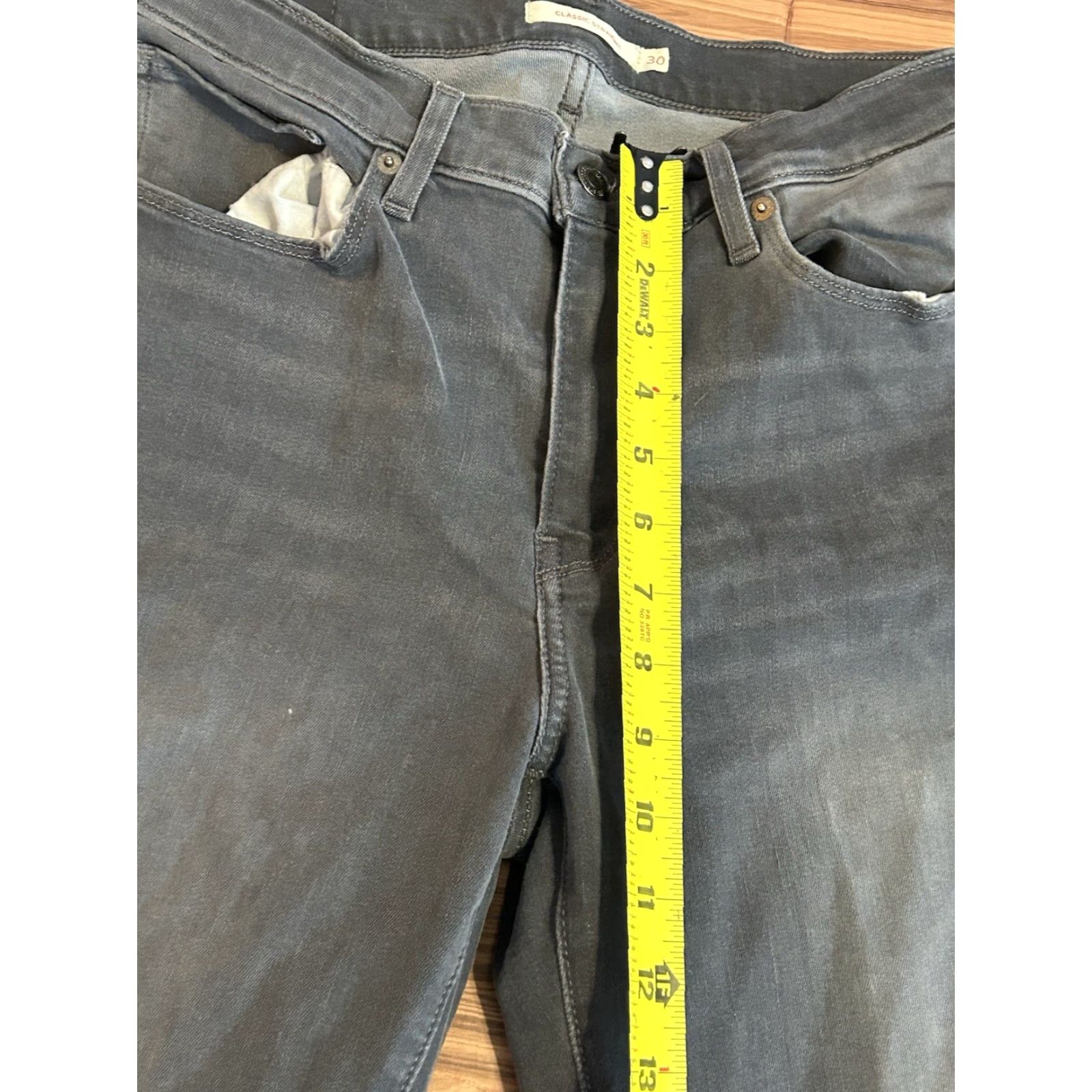 Levi's Womens Levi's Classic Straight Jeans Gray Denim size 10 (30x30) Size 32" / US 10 / IT 46 - 3 Thumbnail